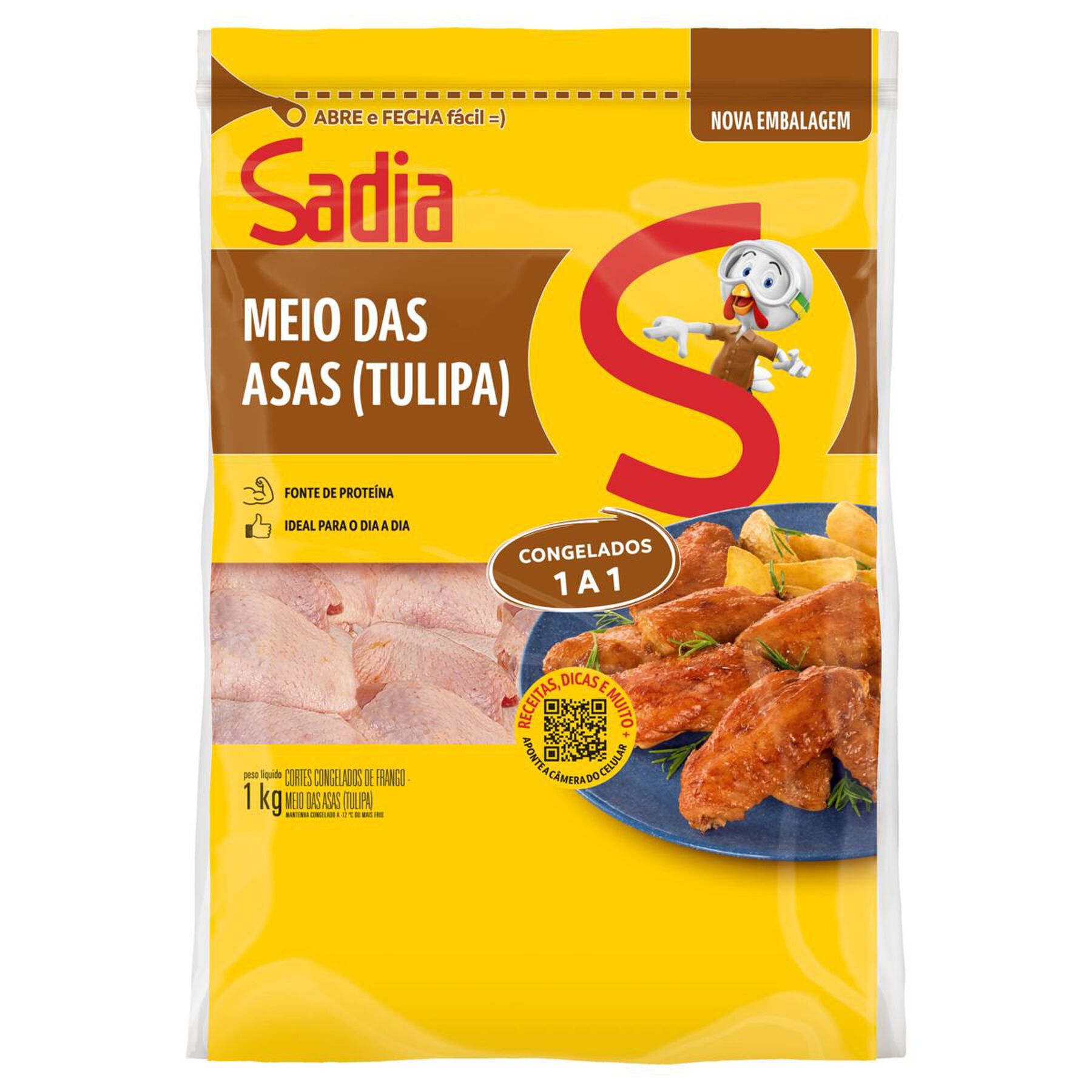 Meio da Asa de Frango Tulipa Congelada Sadia 1kg