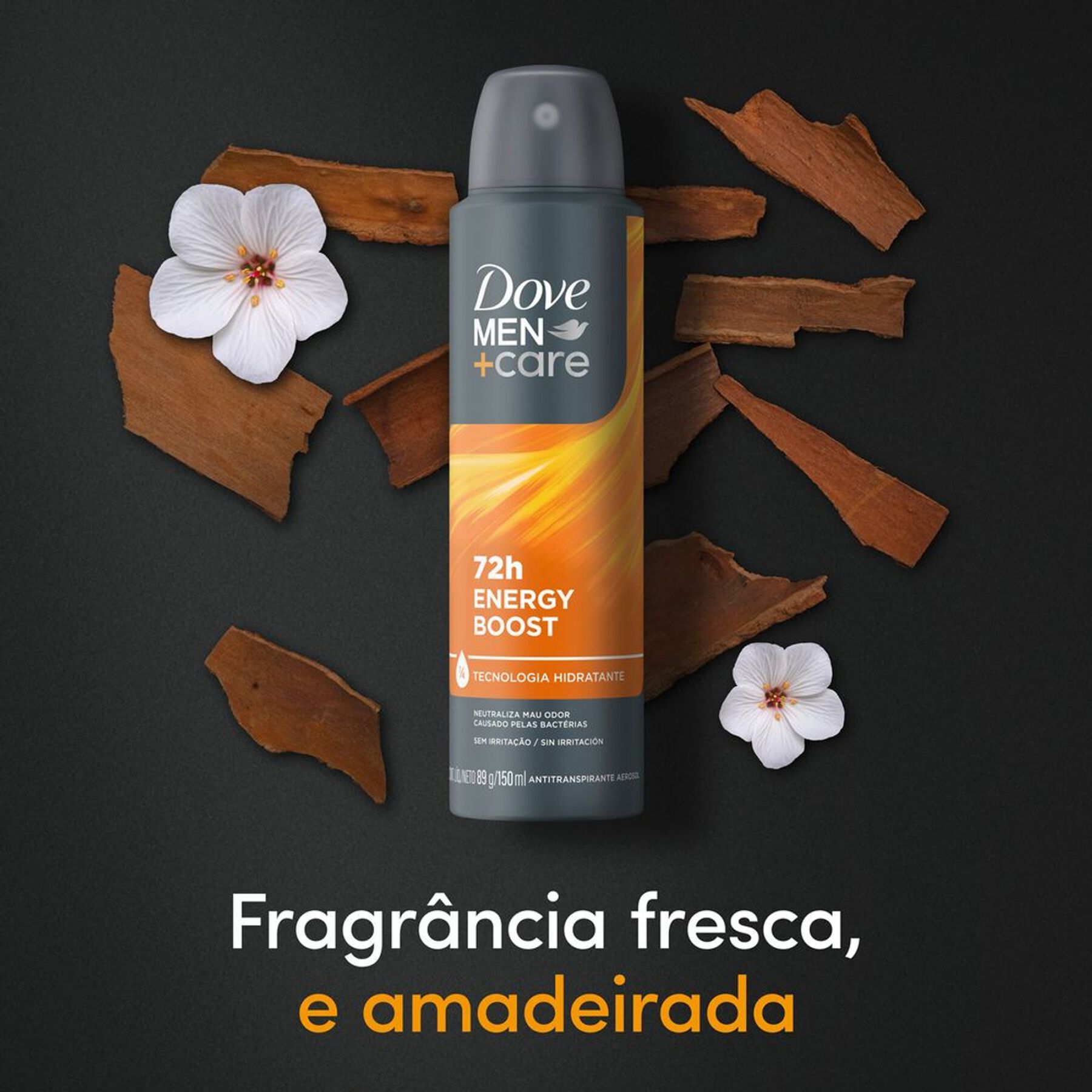 Desodorante Antitranspirante Aerossol Dove Men +Care Energy Boost Masculino 72h 150ml