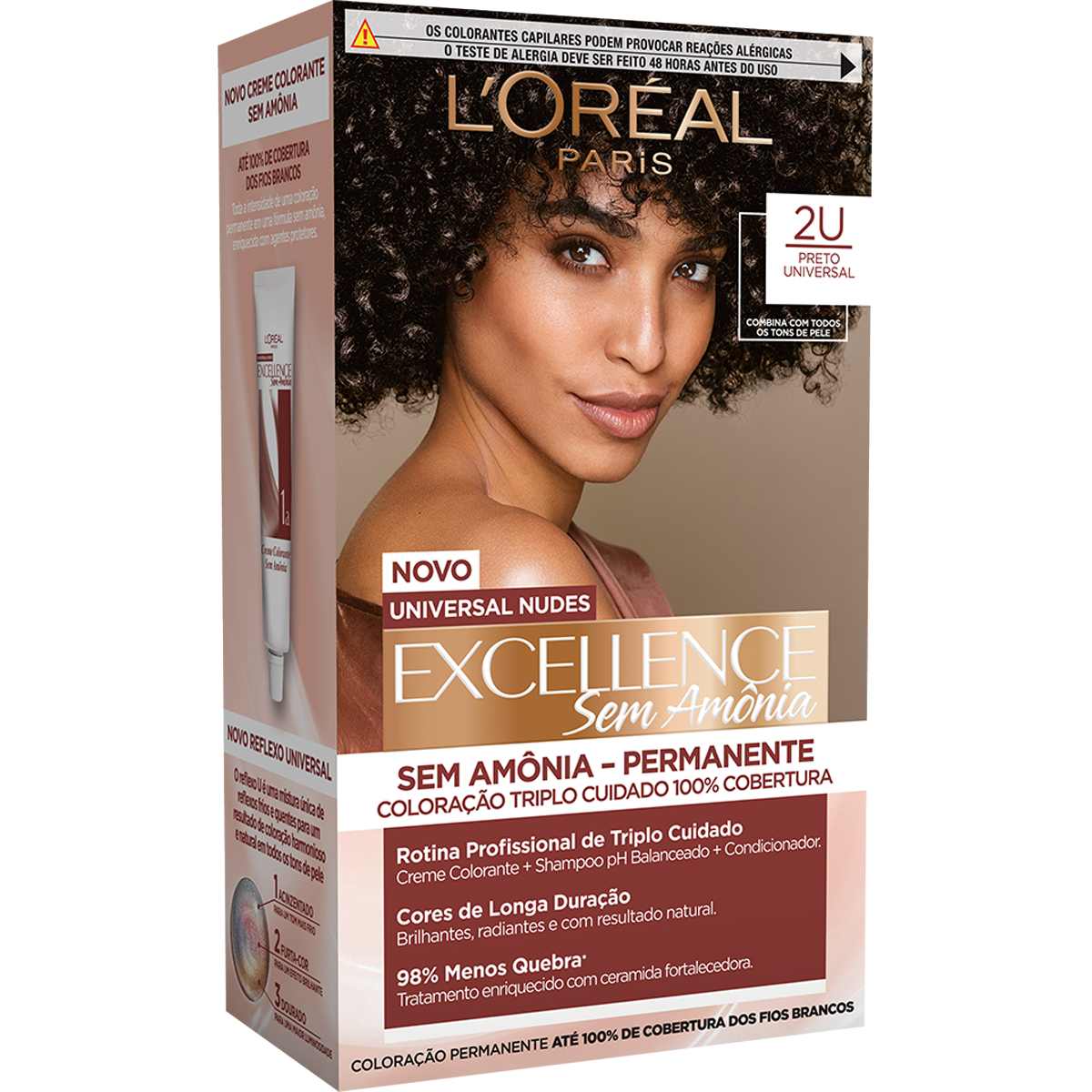 Tintura para Cabelo Preto Universal 2 Im&eacute;dia Sem Am&ocirc;nia