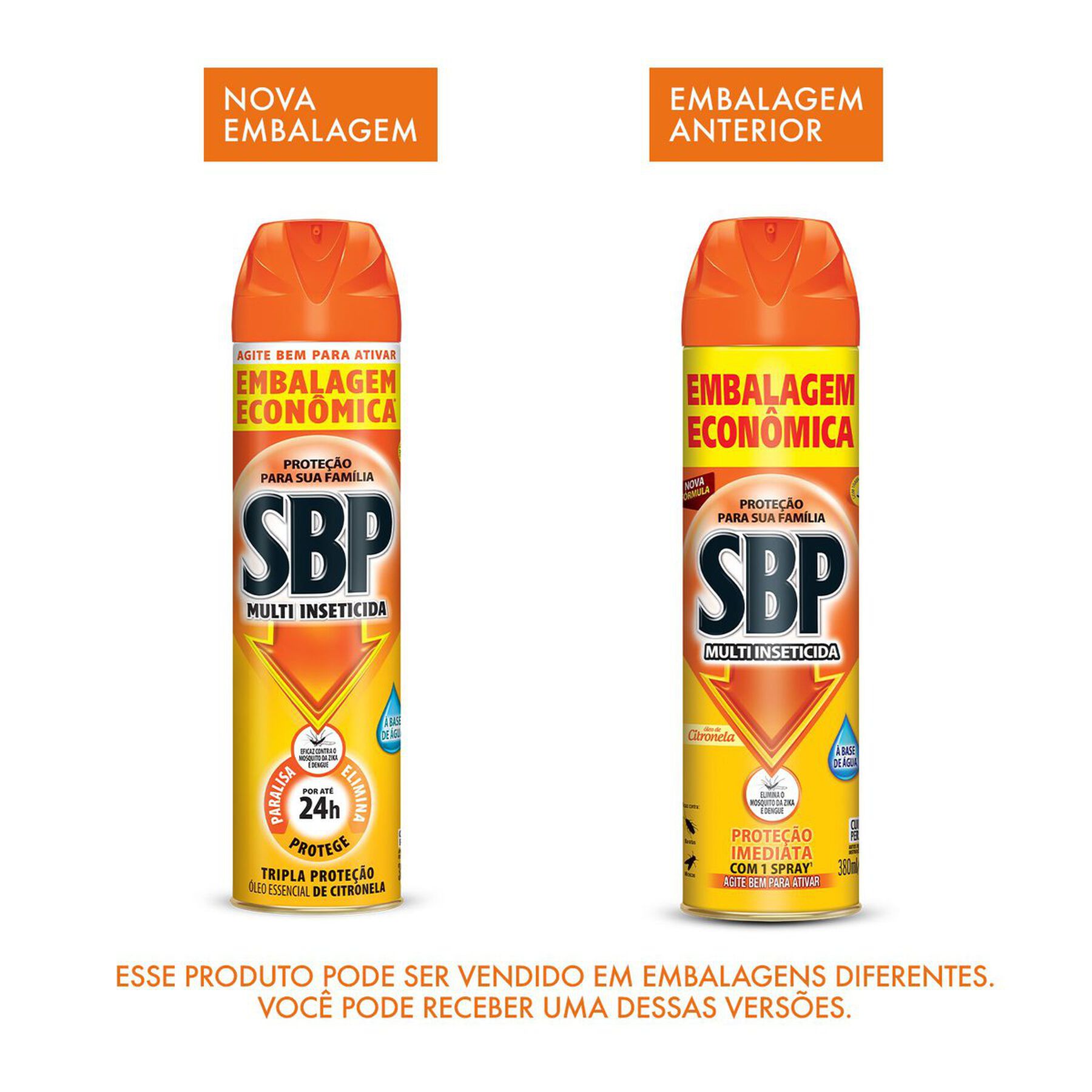 Multi-Inseticida Aerossol Óleo de Citronela SBP Frasco 380ml Embalagem Econômica
