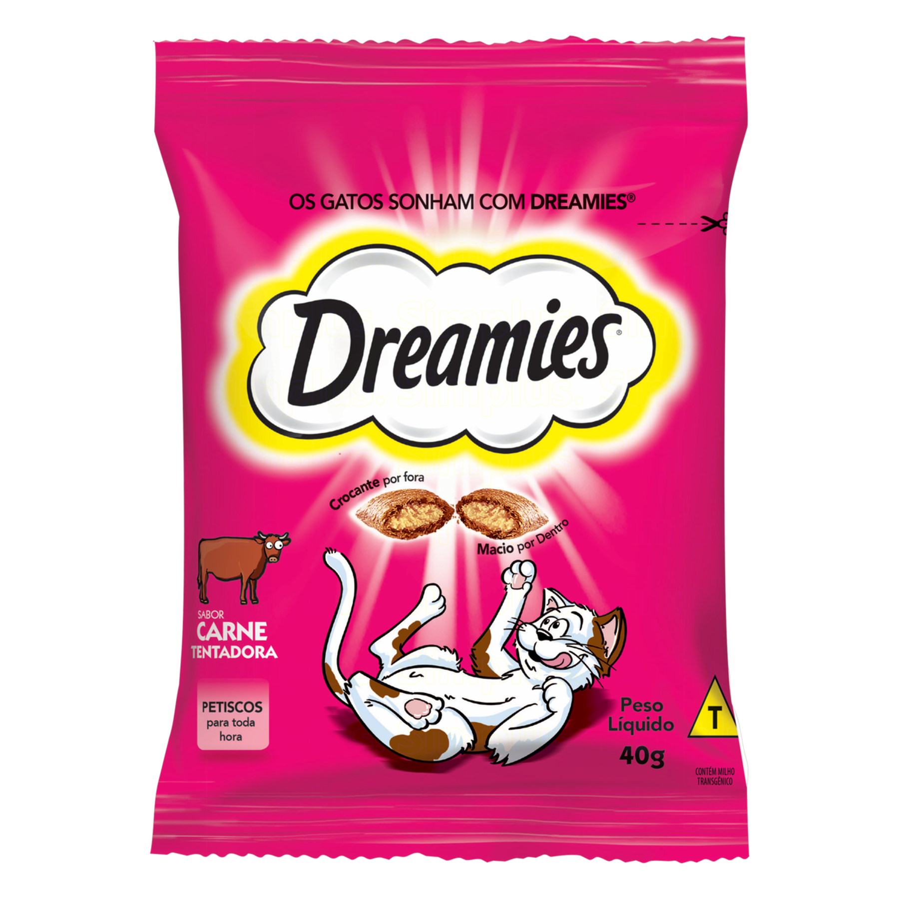 Petisco para Gatos Adultos Carne Dreamies Pacote 40g