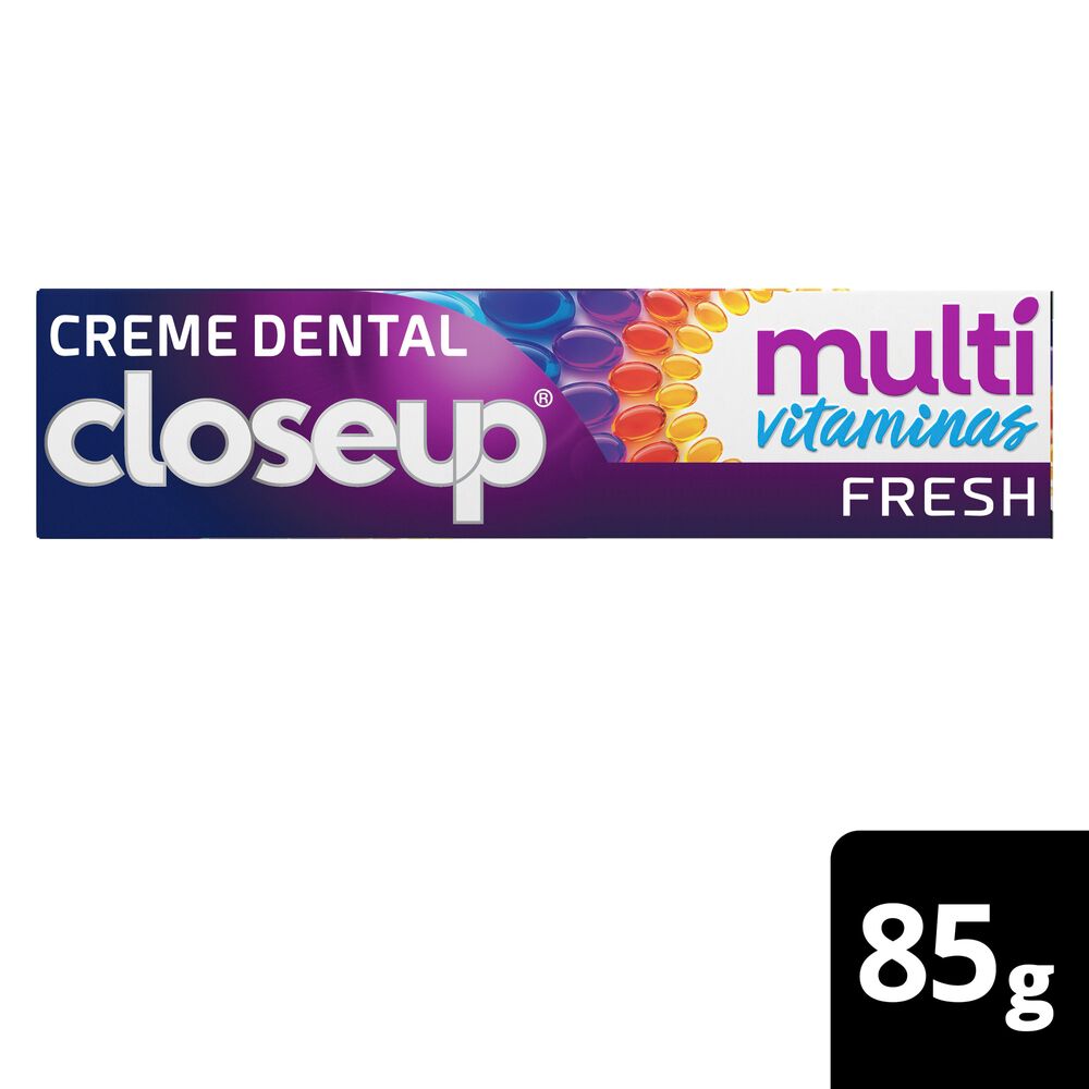 Creme Dental Prote&ccedil;&atilde;o Fresh Closeup Multivitaminas + 12 Benef&iacute;cios Caixa 85g