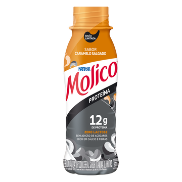 Bebida Láctea UHT Caramelo Salgado Zero Lactose Molico Proteína Frasco 270ml