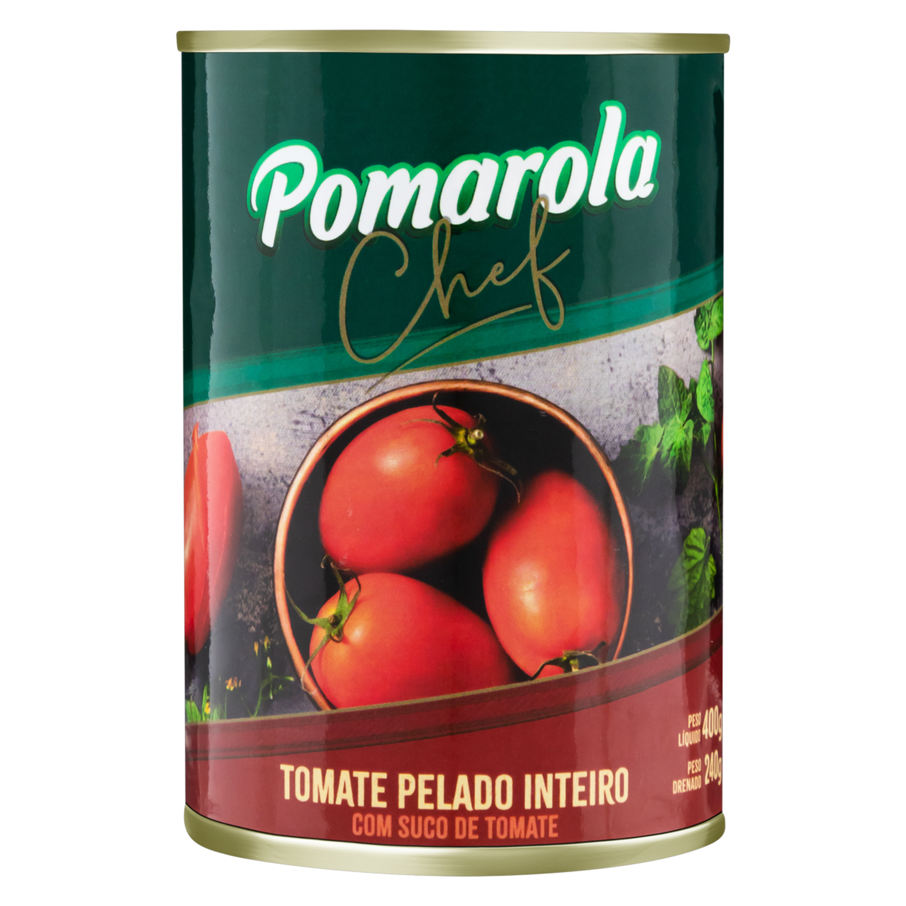 Tomate Pelado Inteiro Pomarola Chef Lata 400g