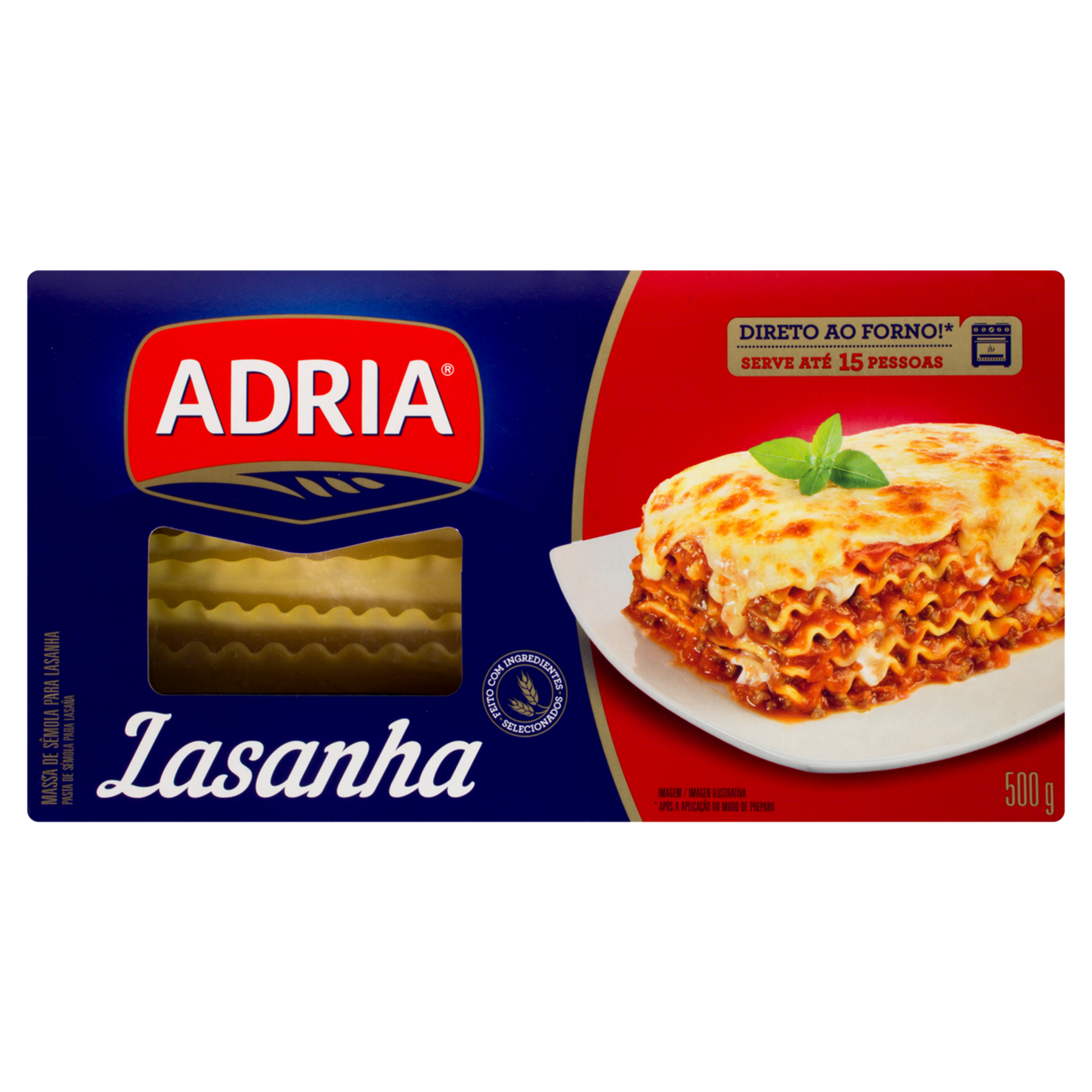 Massa para Lasanha Adria Caixa 500g