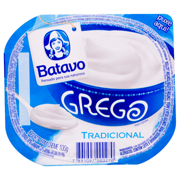 Iogurte Grego Tradicional Batavo Pote 100g