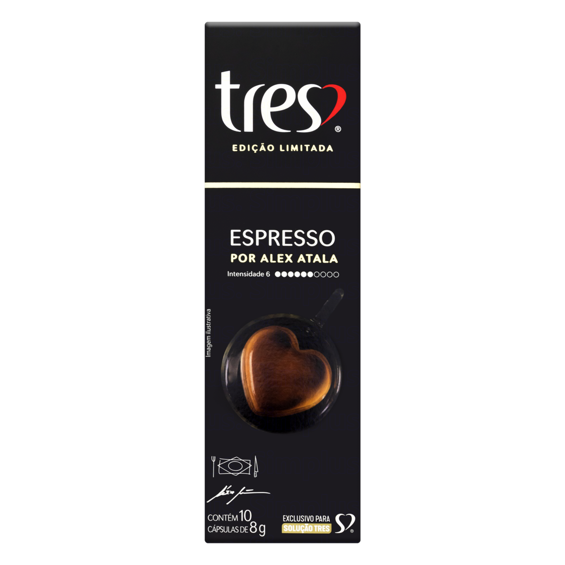 Café em Cápsula Torrado e Moído Espresso por Alex Atala Tres Caixa 80g 10 Unidades