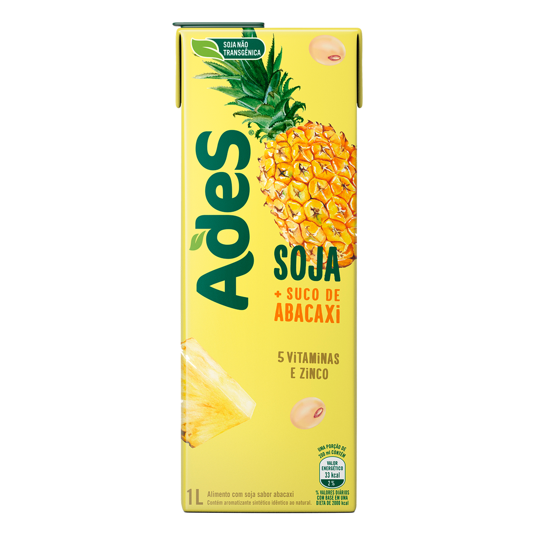 Bebida à Base de Soja Abacaxi Ades Caixa 1l