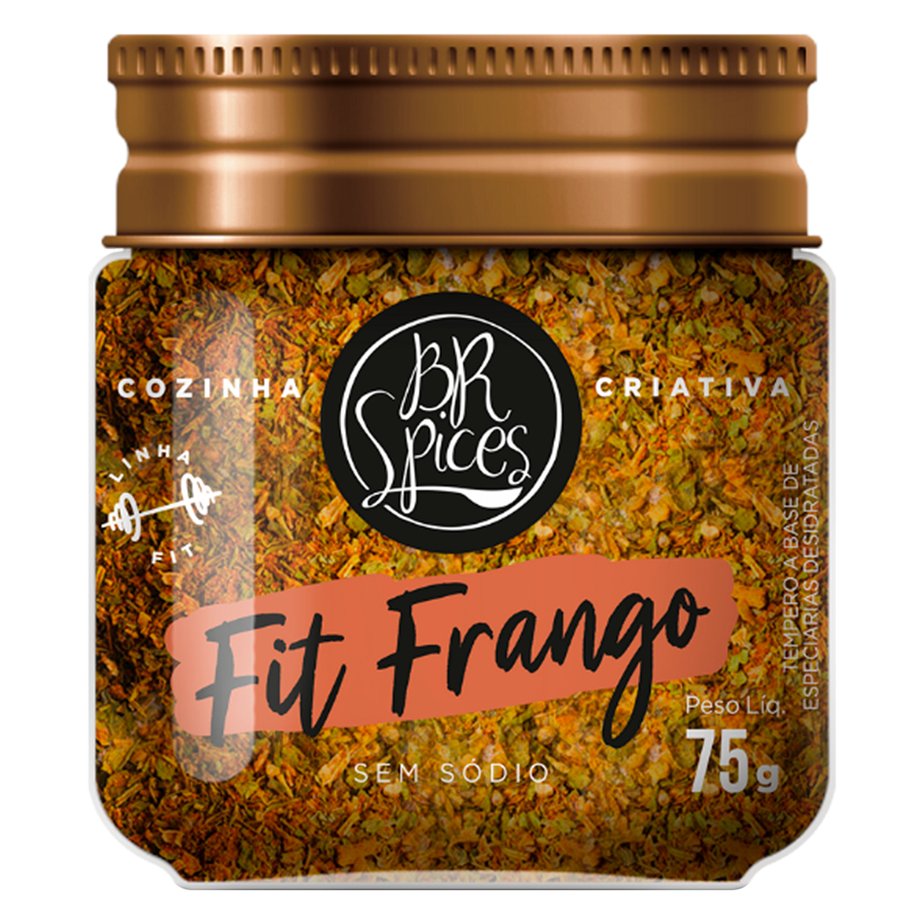 Tempero Frango Sem S&oacute;dio Fit BR Spices Pote 75g