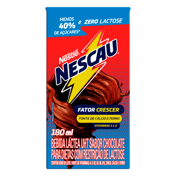 Bebida Láctea UHT Chocolate Zero Lactose Nescau Nestlé Caixa 180ml