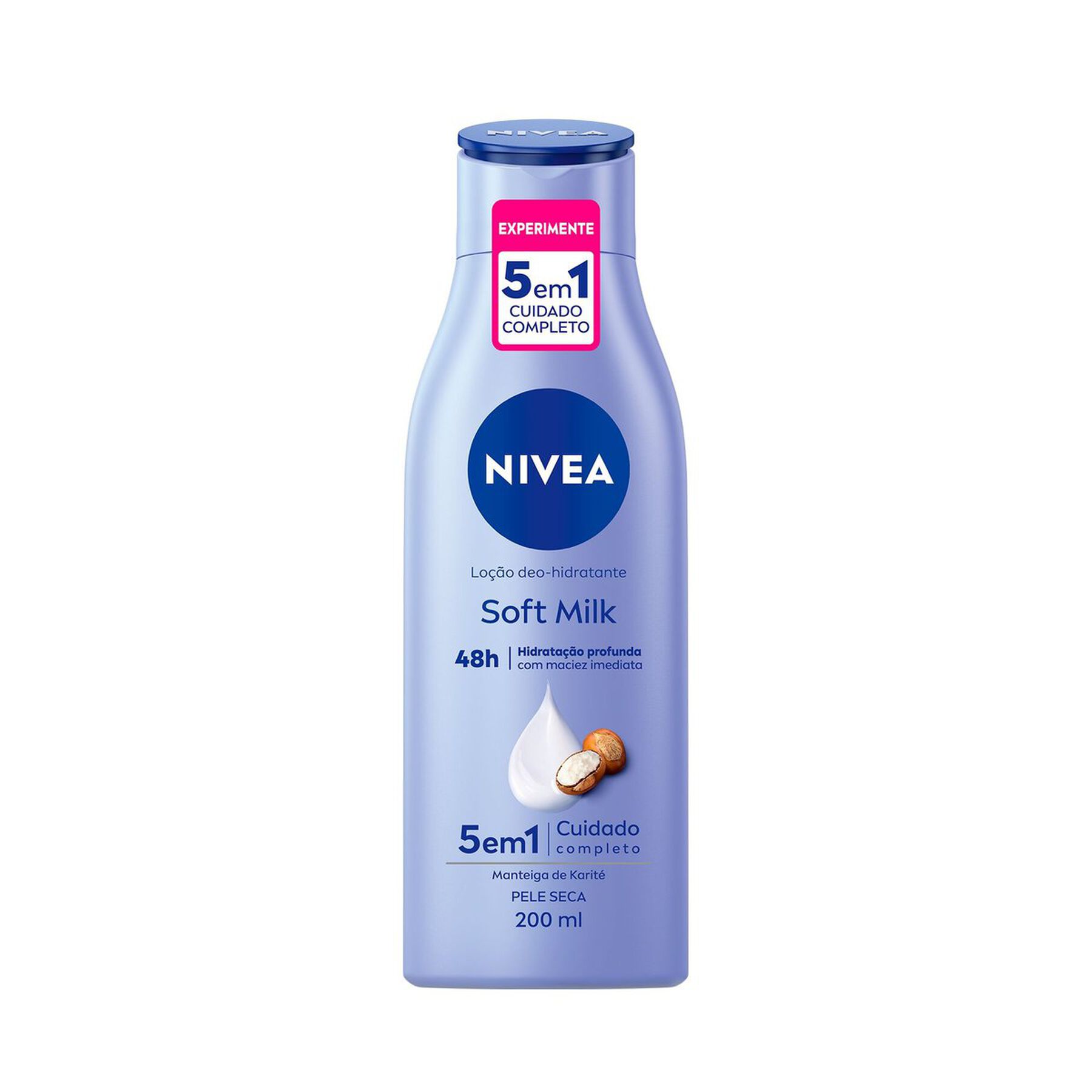 Loção Deo-Hidratante Pele Seca Nivea Soft Milk Frasco 200ml