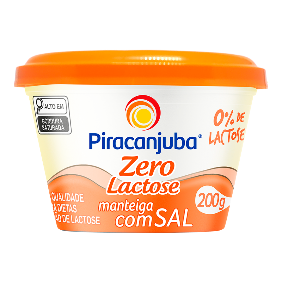 Manteiga com Sal Zero Lactose Piracanjuba Pote 200g