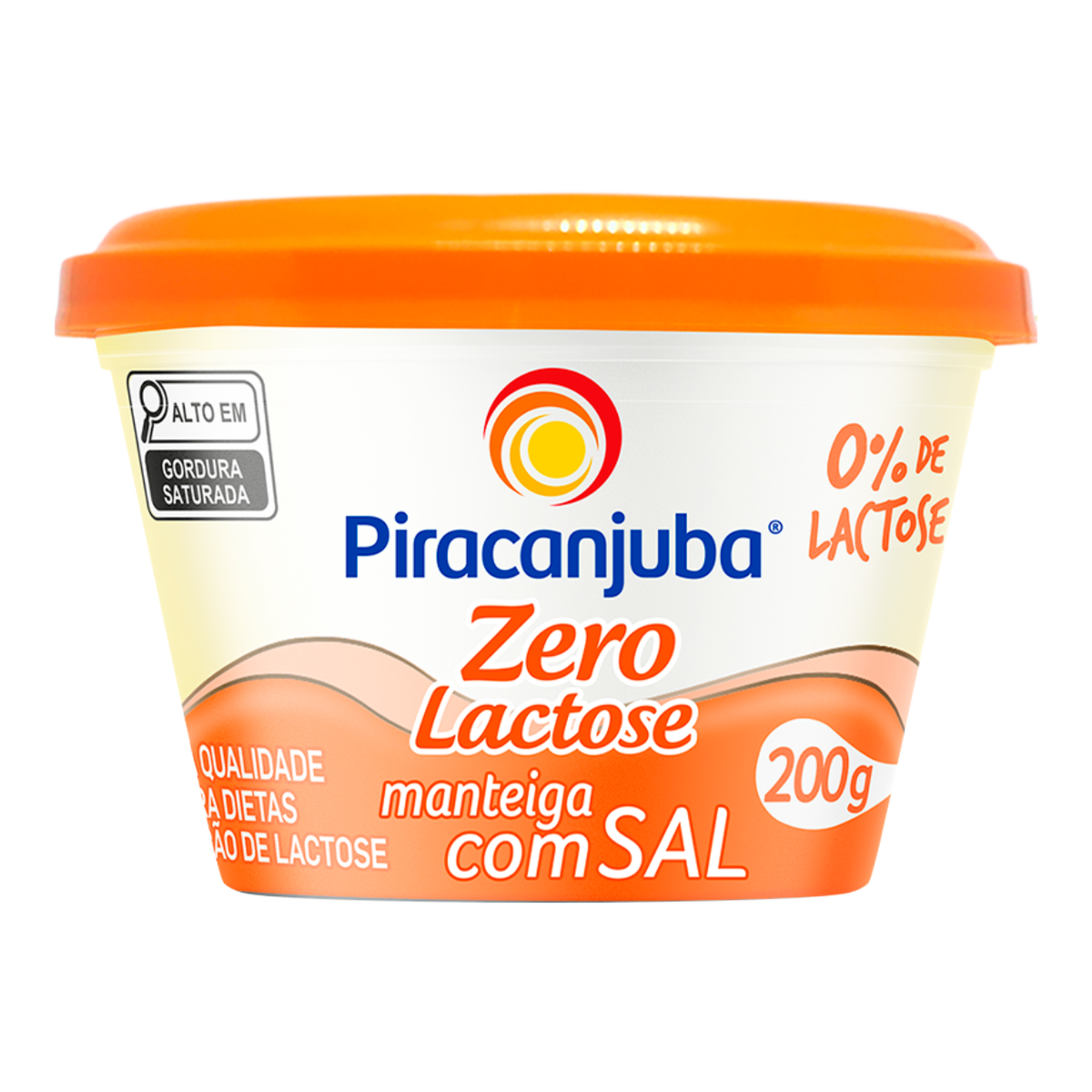 Manteiga com Sal Zero Lactose Piracanjuba Pote 200g