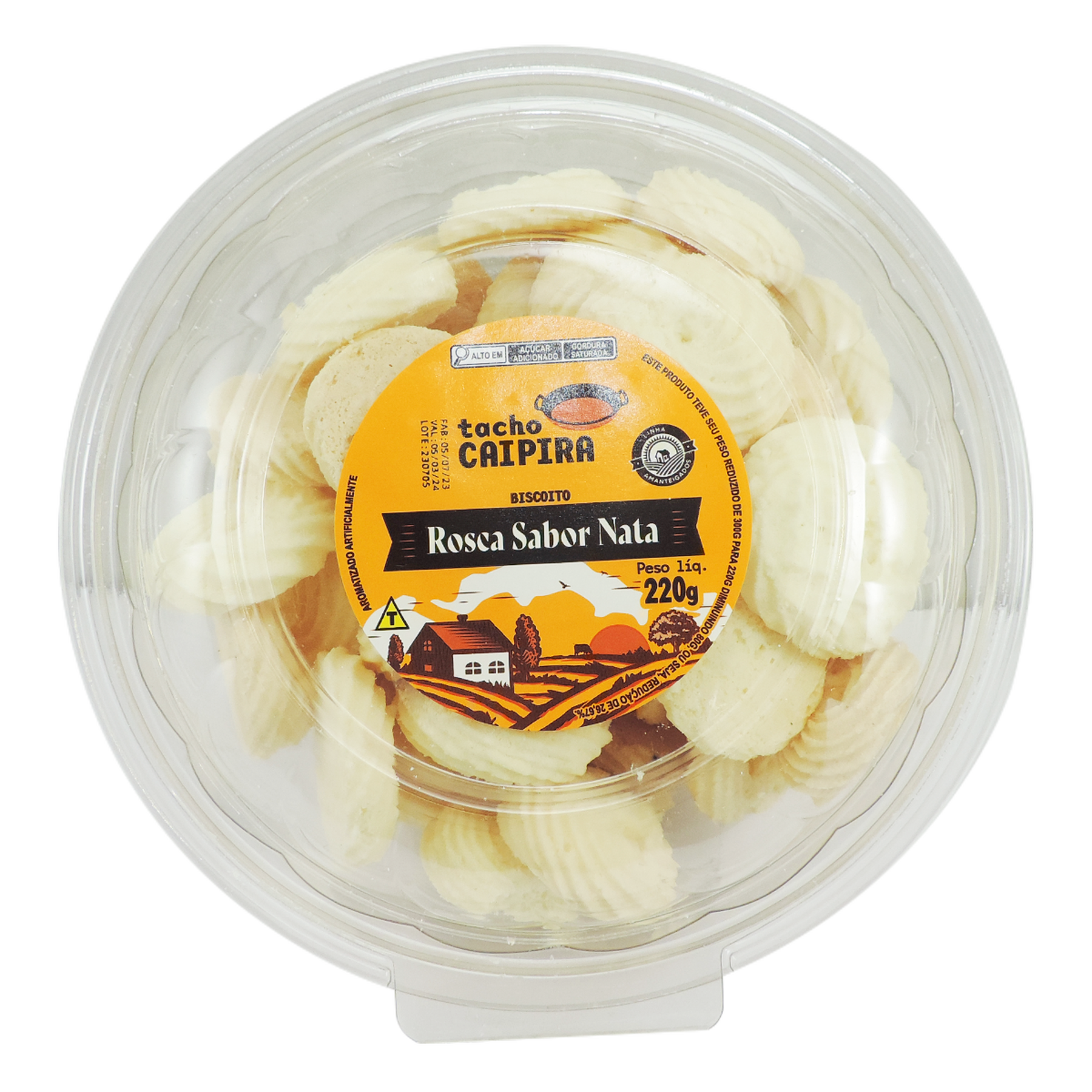 Biscoito Rosca Nata Tacho Caipira Minnas Pote 220g