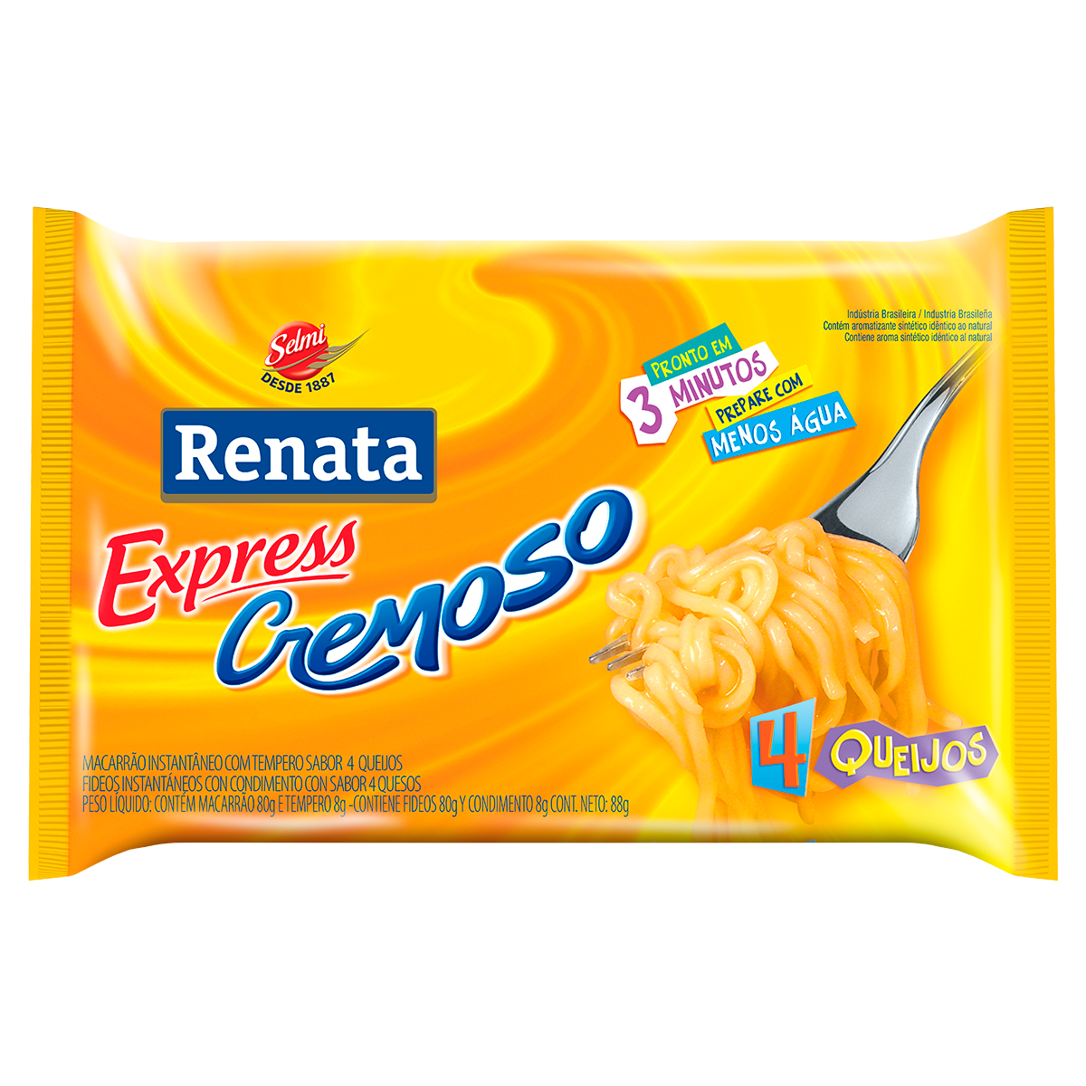Macarr&atilde;o Instant&acirc;neo Cremoso 4 Queijos Renata Express 88g&nbsp;
