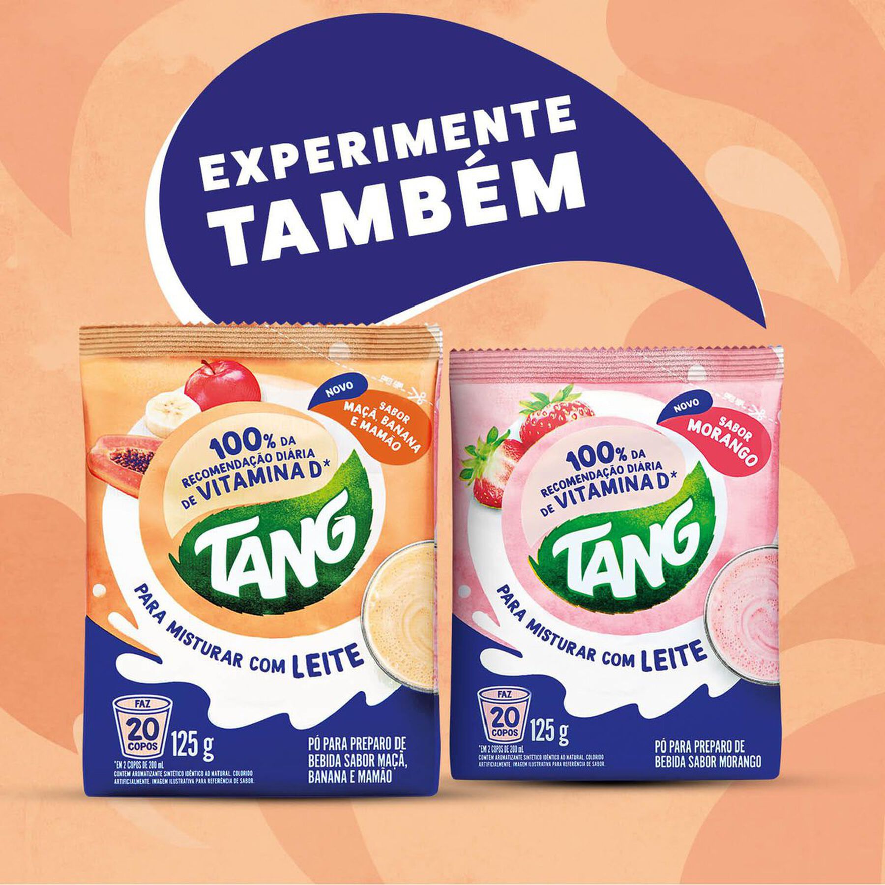 Pó para Preparo de Bebida Maçã, Banana e Mamão Tang Pacote 125g