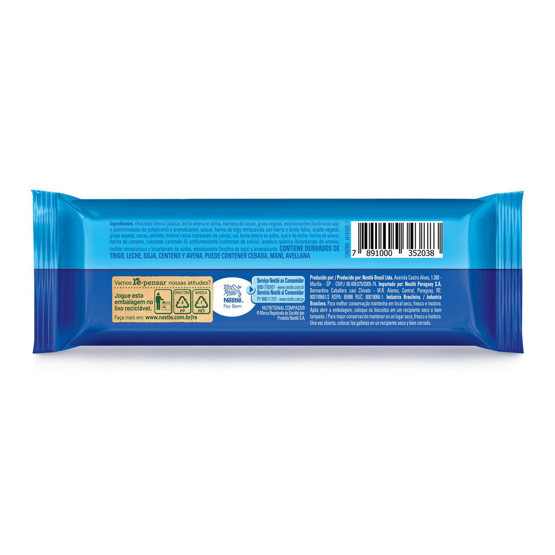 Biscoito Chocolate Recheio Baunilha Cobertura Chocolate Branco Negresco Nestlé Pacote 103g
