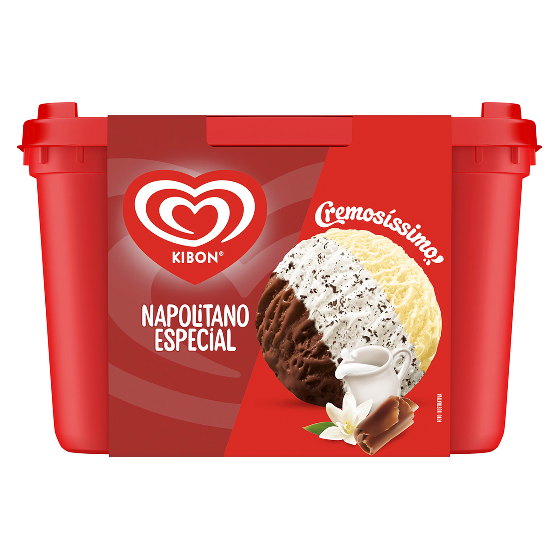 Sorvete Napolitano Especial Cremos&iacute;ssimo Kibon Pote 2l