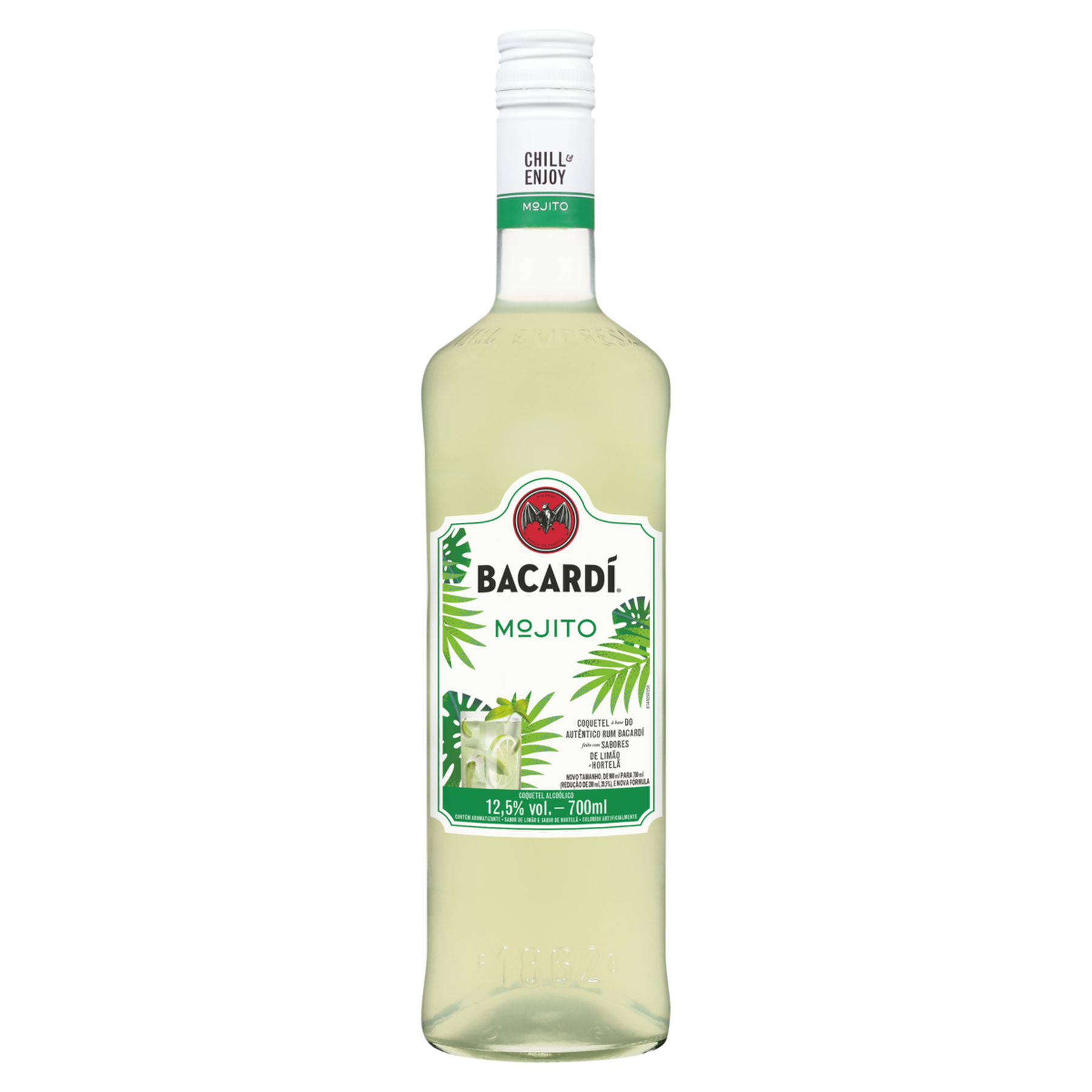 Coquetel Alco&oacute;lico Mojito Bacard&iacute; Garrafa 700ml