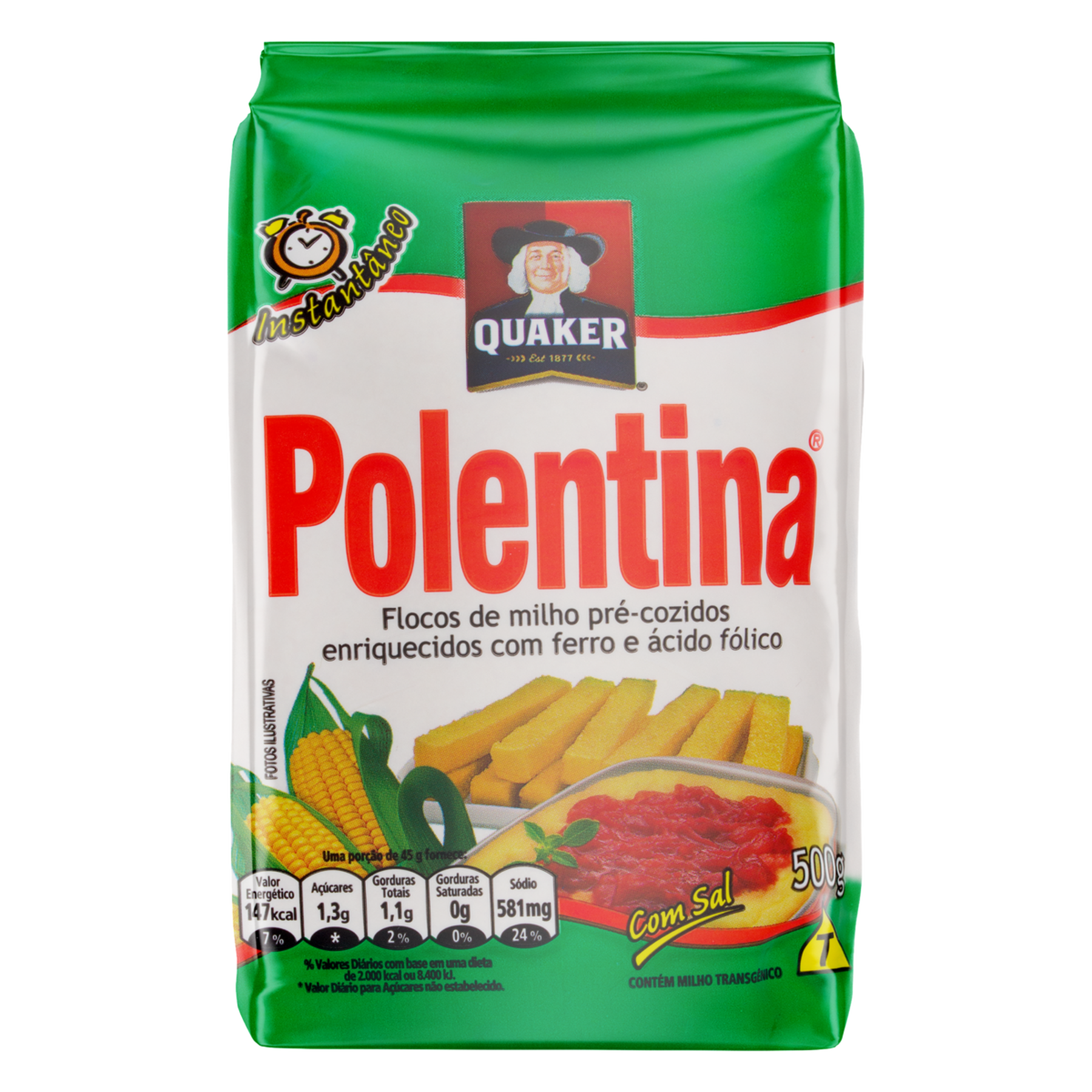 Flocos de Milho Pré-Cozido Quaker Polentina Pacote 500g