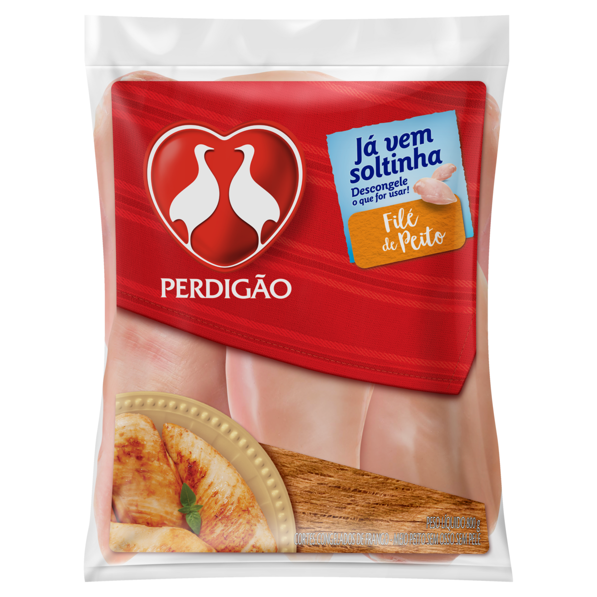 Fil&eacute; de Peito de Frango Congelado Perdig&atilde;o 800g