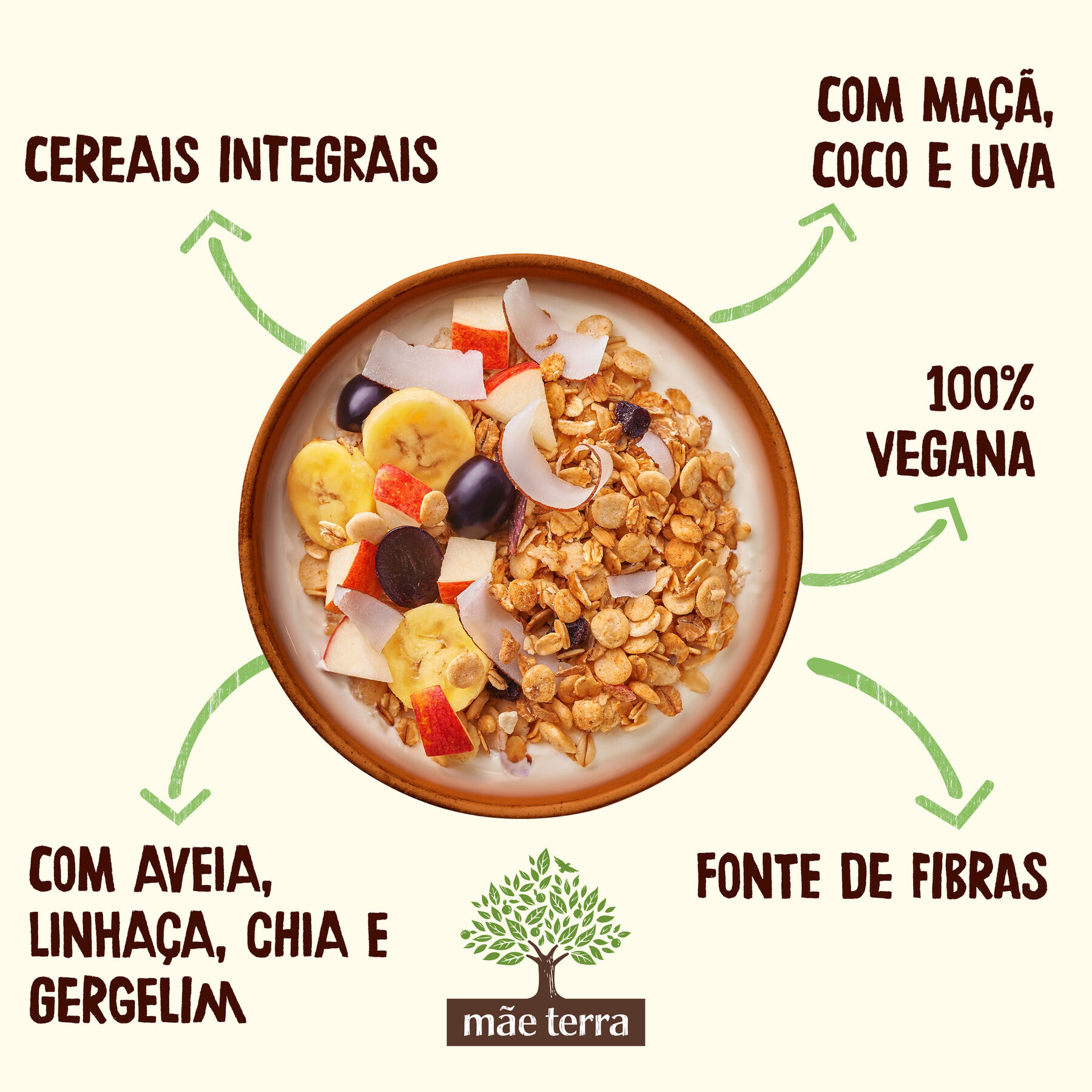 Granola Frutas & Mel Mãe Terra Pacote 800g