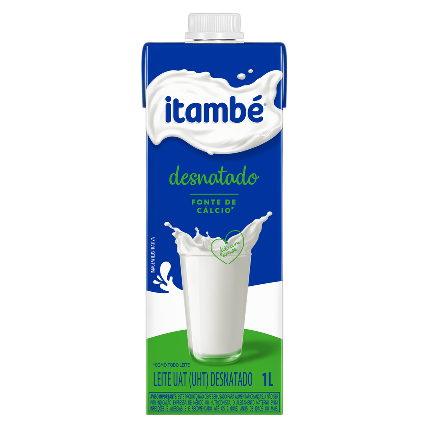 Leite UHT Desnatado Itamb&eacute; Caixa com Tampa 1l