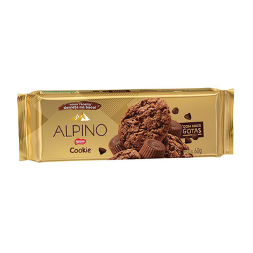 Biscoito Cookie Gotas de Chocolate Alpino Nestlé Pacote 60g