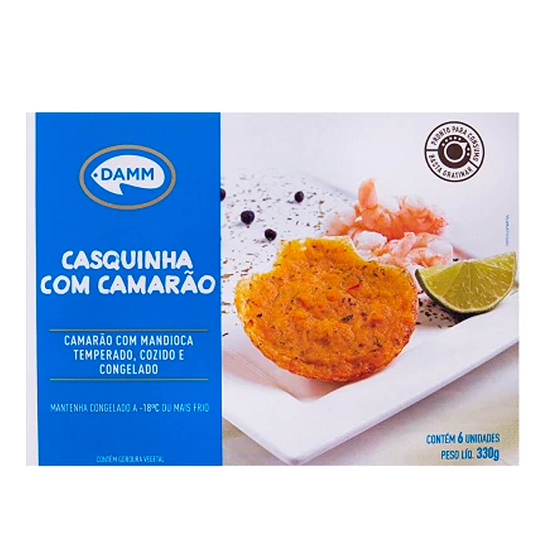 Casquinha com Camar&atilde;o Damm Caixa 330g