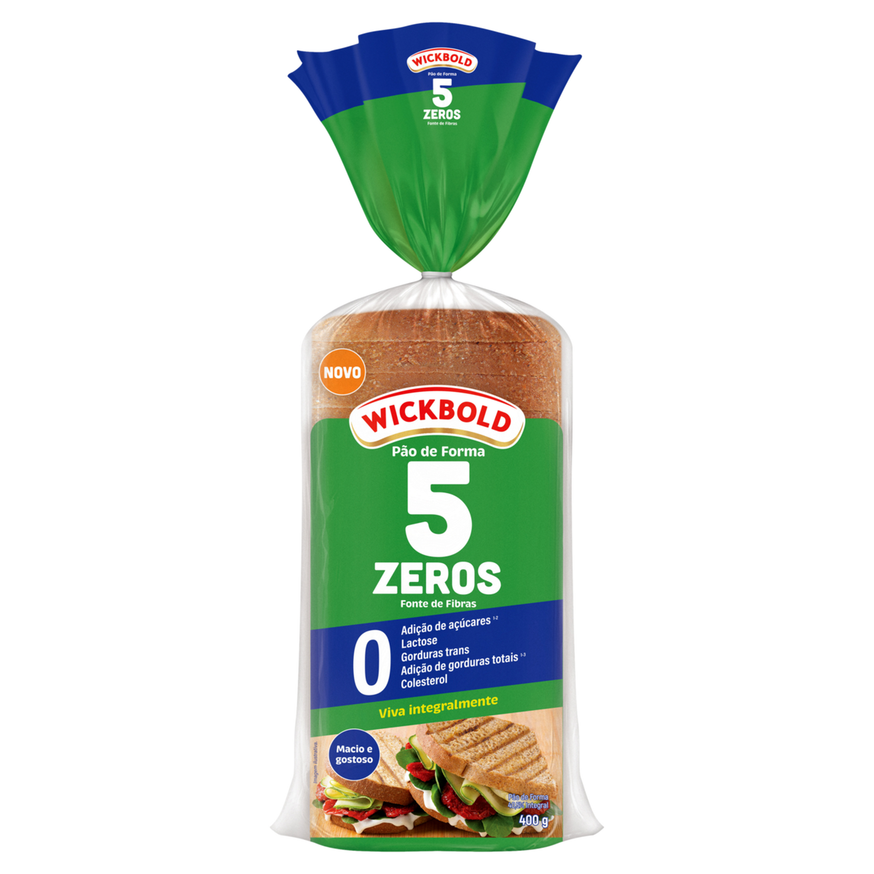 Pão de Forma Zero Lactose 5 Zeros Wickbold Pacote 400g