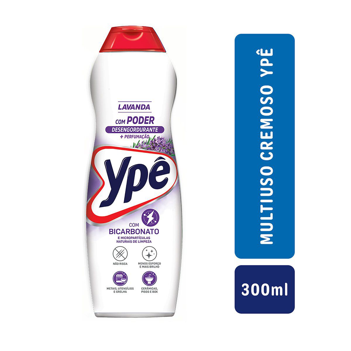 Sapon&aacute;ceo Cremoso Multiuso Lavanda Yp&ecirc; Premium Squeeze 300ml