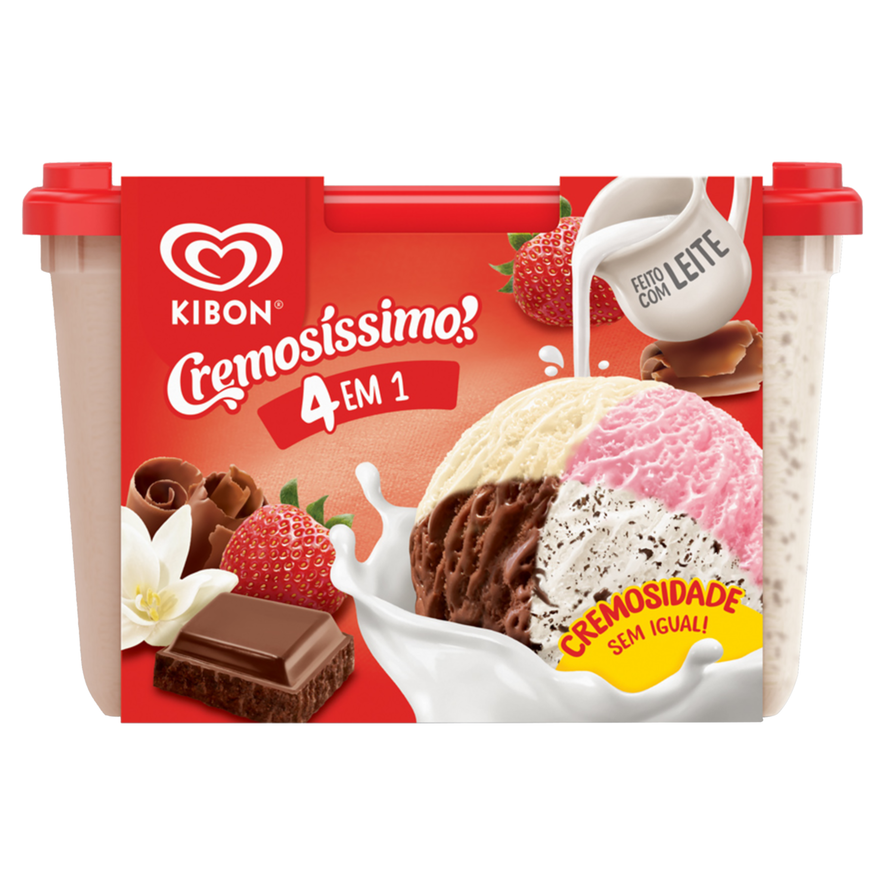 Sorvete 4 em 1 Kibon Cremosíssimo Pote 2l