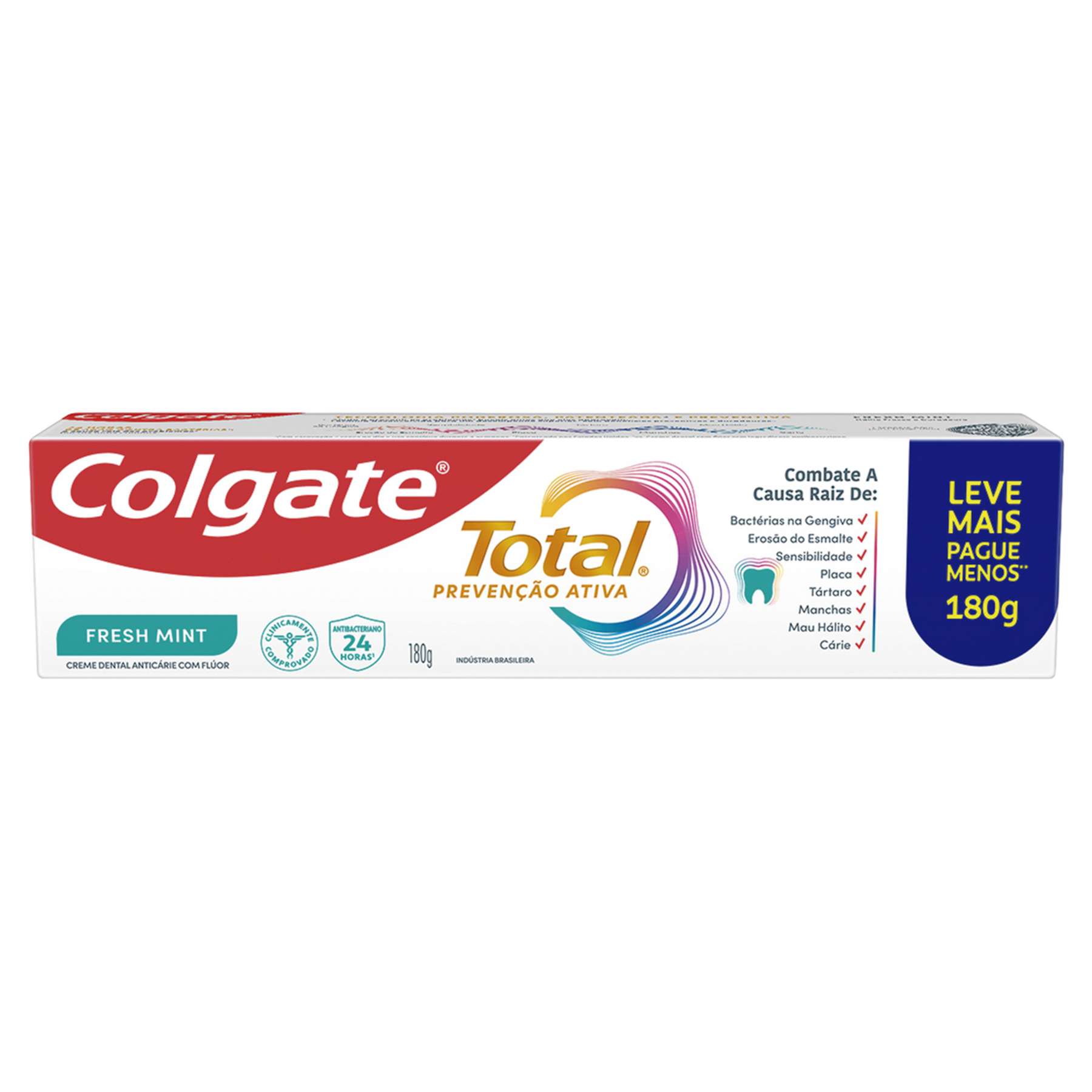 Creme Dental Fresh Mint Total Preven&ccedil;&atilde;o Ativa Colgate Caixa 180g
