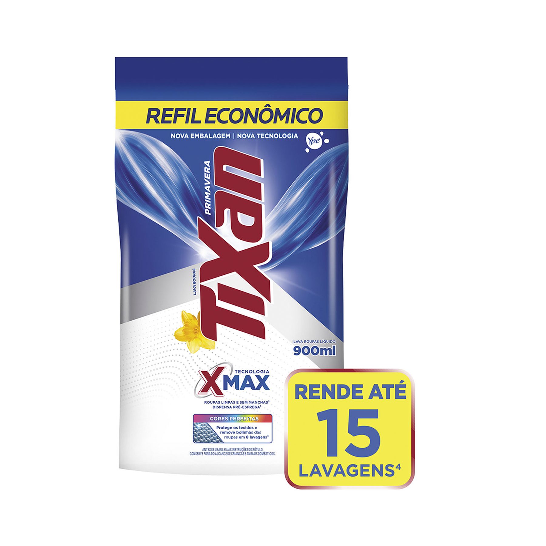 Lava Roupas L&iacute;quido Primavera Tixan Yp&ecirc; Pouch 900ml
