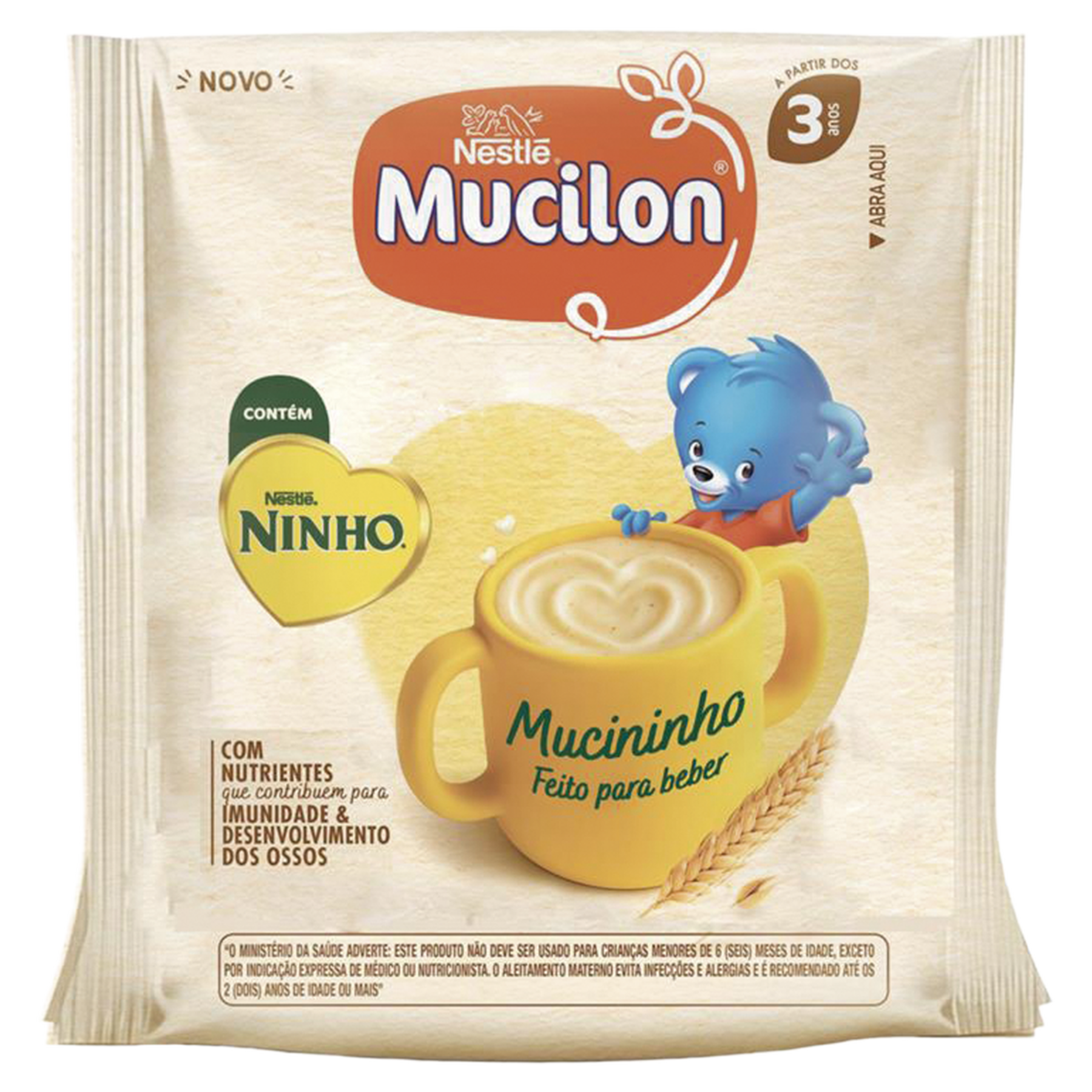 P&oacute; para Preparo de Bebida com Cereal Mucininho Mucilon Pacote 160g