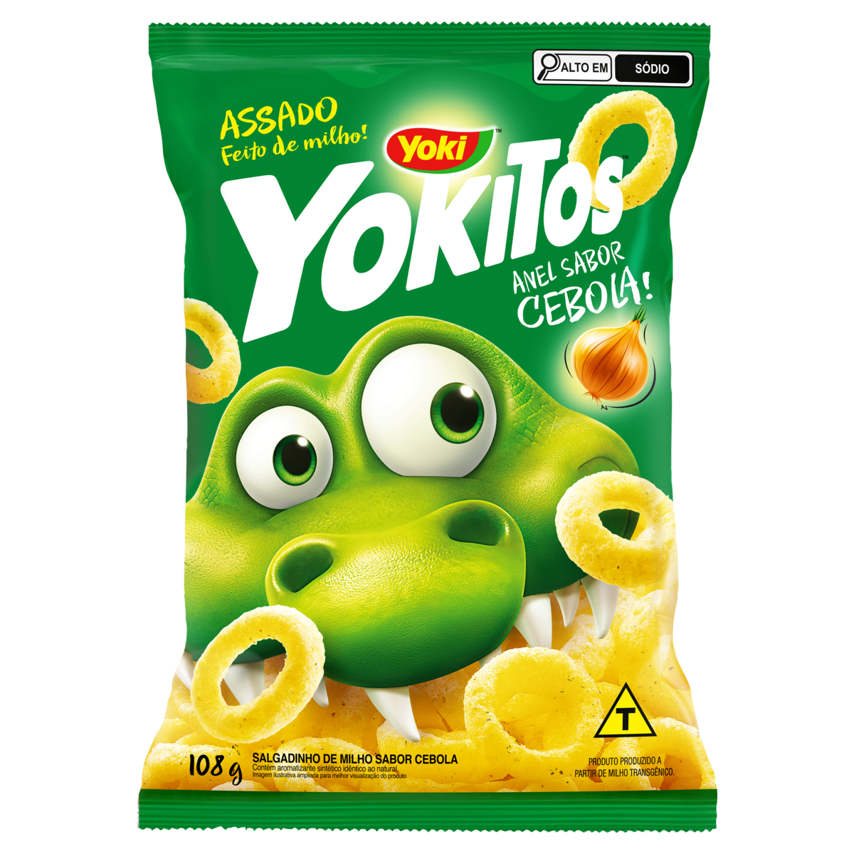 Salgadinho de Milho Anel Cebola Yokitos Yoki Pacote 108g