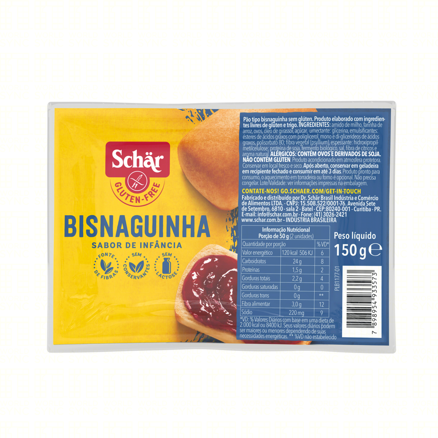 P&atilde;o Bisnaguinha sem Gl&uacute;ten Zero Lactose Sch&auml;r Bandeja 150g