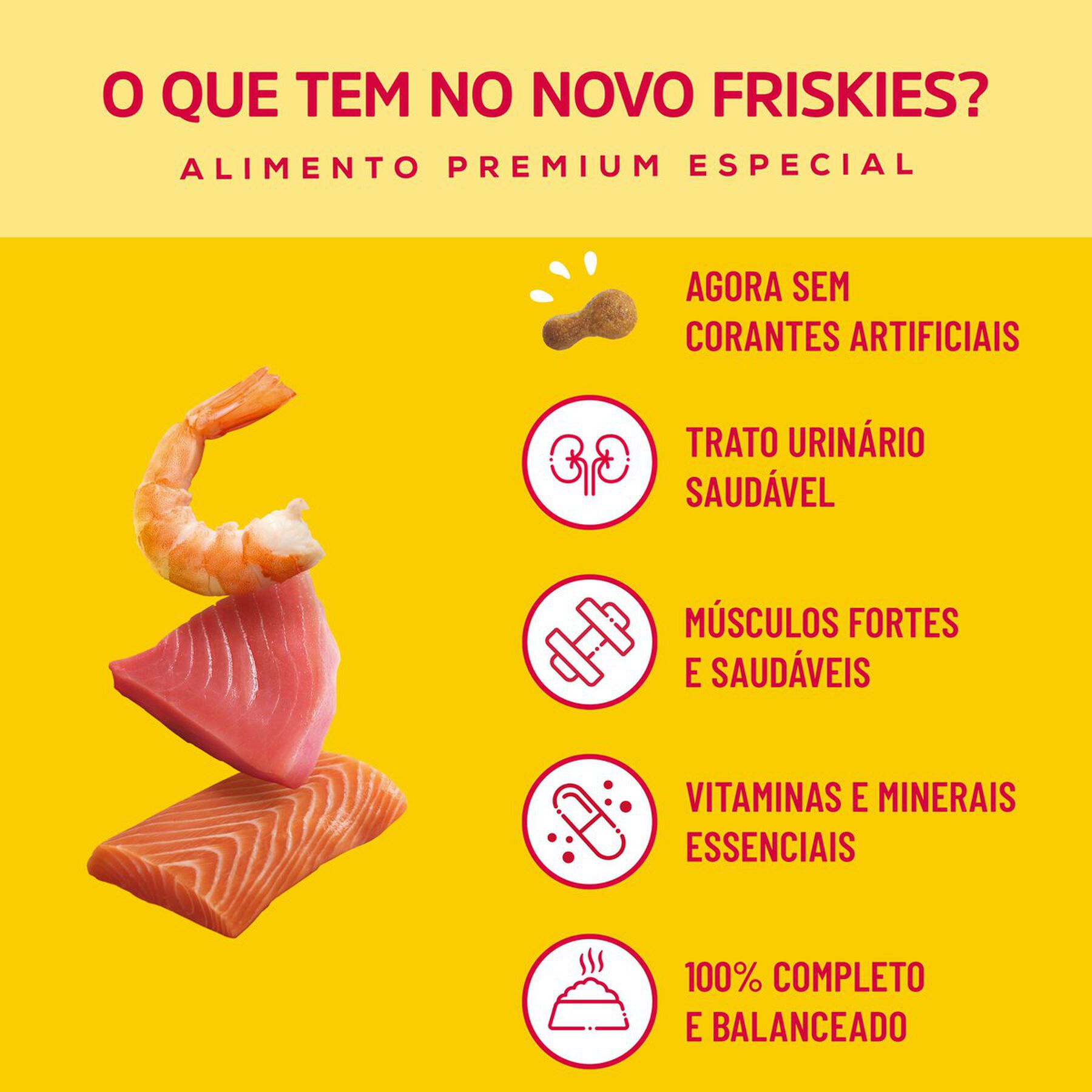 Alimento para Gatos Adultos Peixe e Frutos do Mar Purina Friskies Pacote 1kg