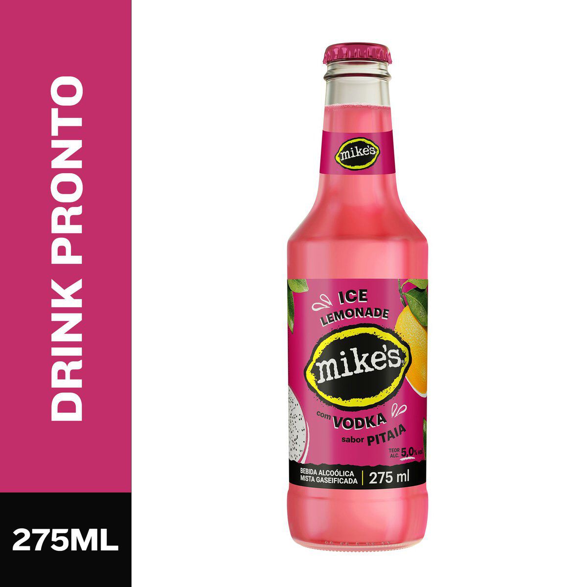 Bebida Mista Alco&oacute;lica Pitaia Mike's Hard Lemonade Garrafa 275ml