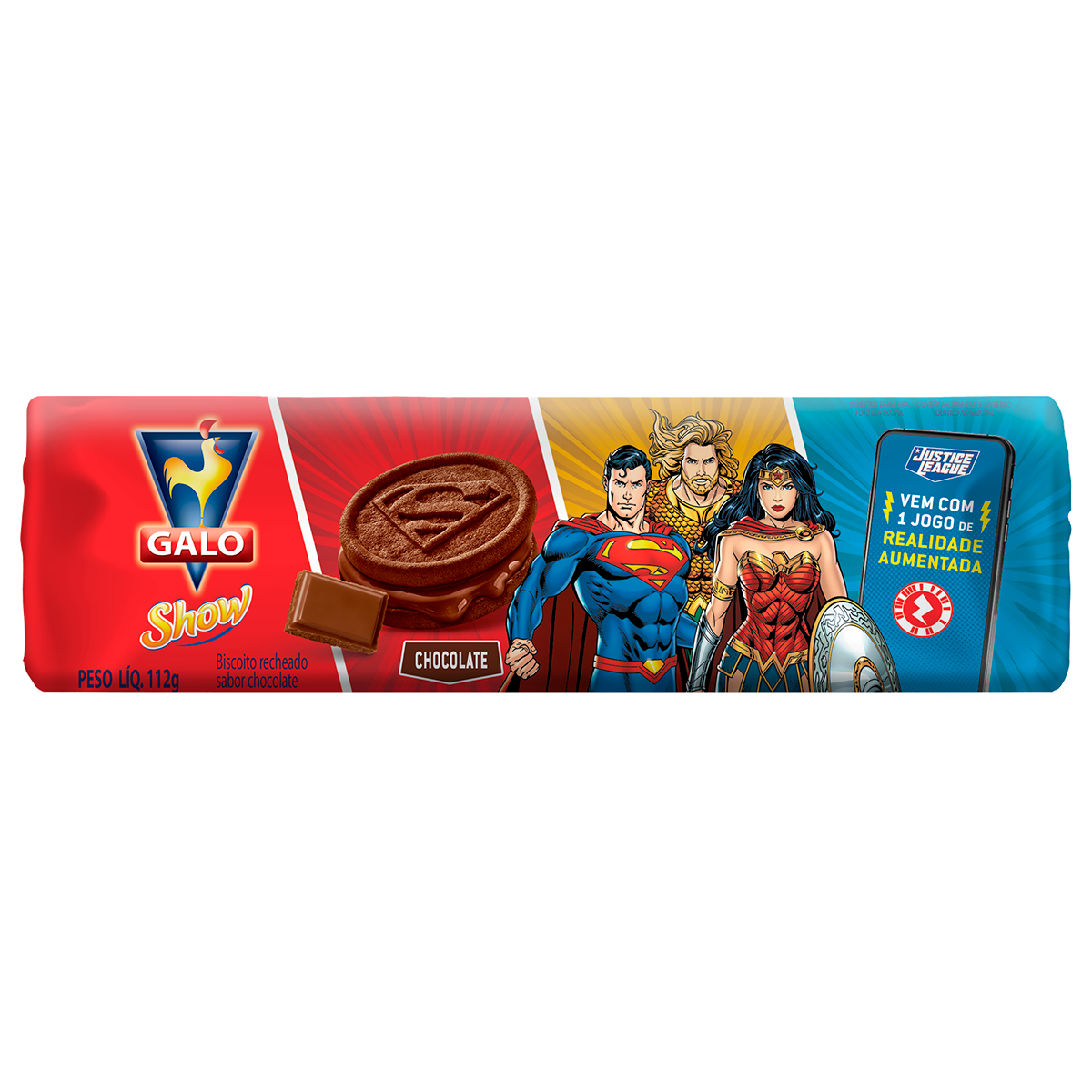 Biscoito Recheado de Chocolate Galo Pacote 112g