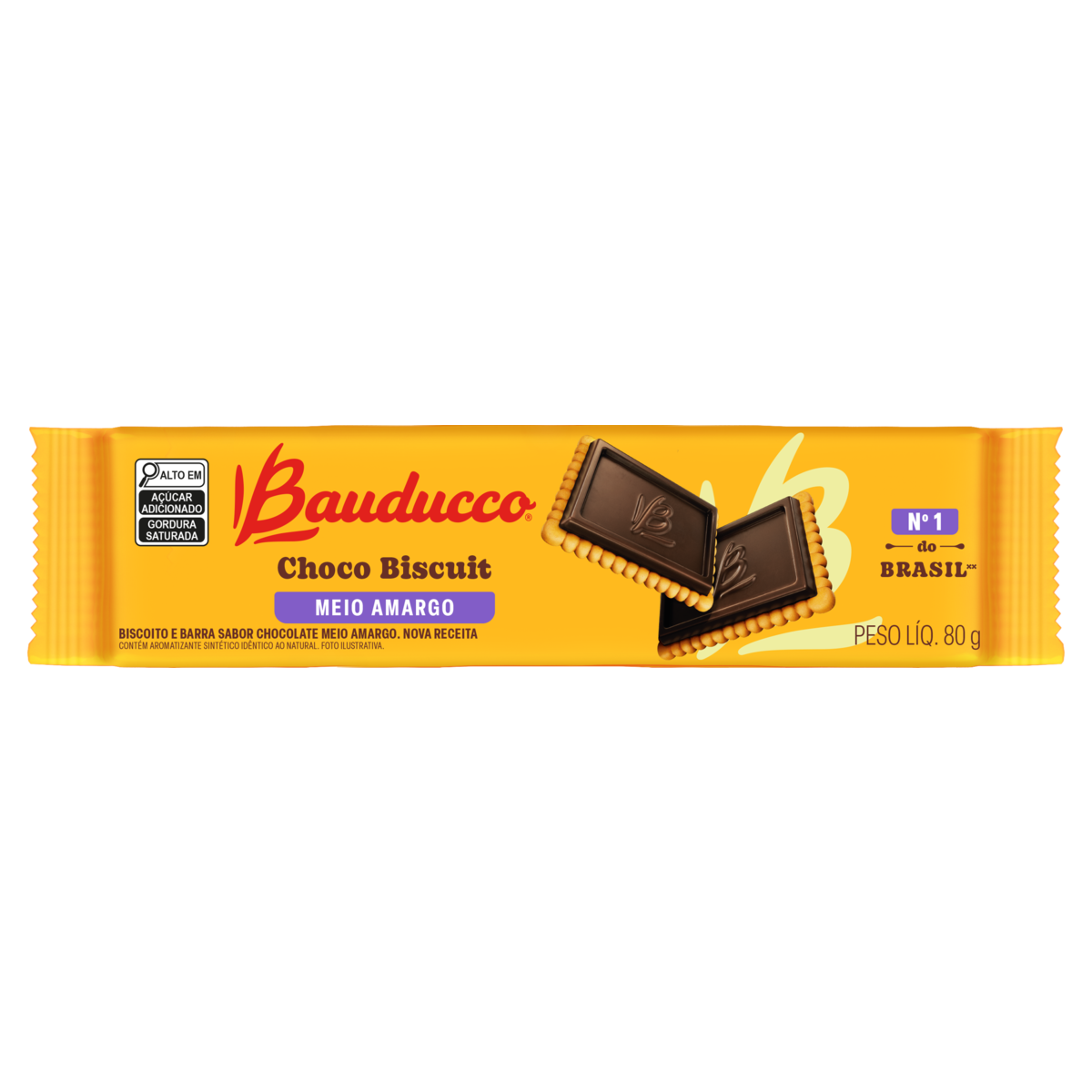 Biscoito Meio Amargo Choco Biscuit Bauducco Pacote 80g