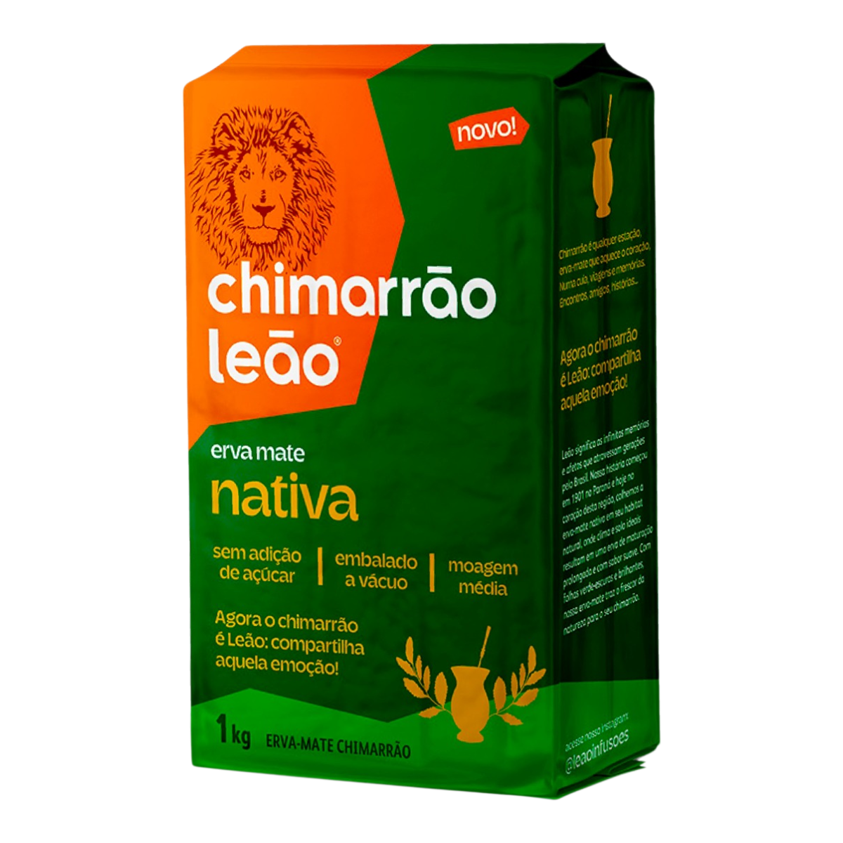 Erva-Mate Chimarr&atilde;o a V&aacute;cuo Le&atilde;o Nativa Pacote 1kg