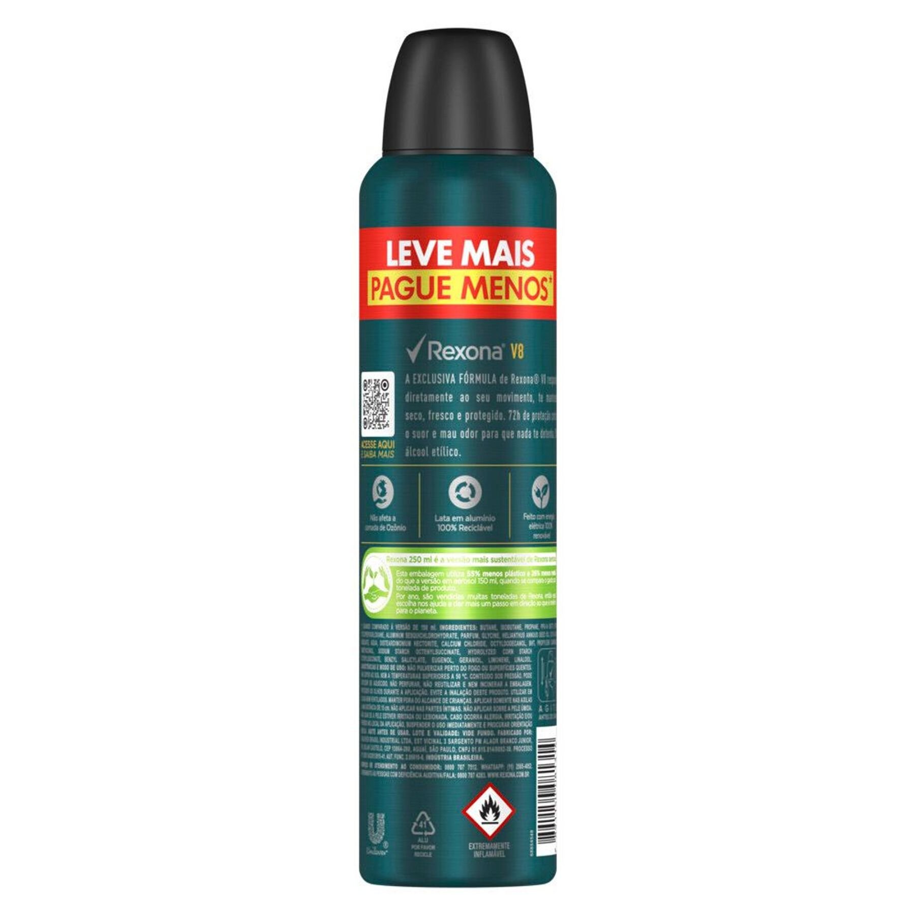 Antitranspirante Aerossol V8 Rexona Men 250ml