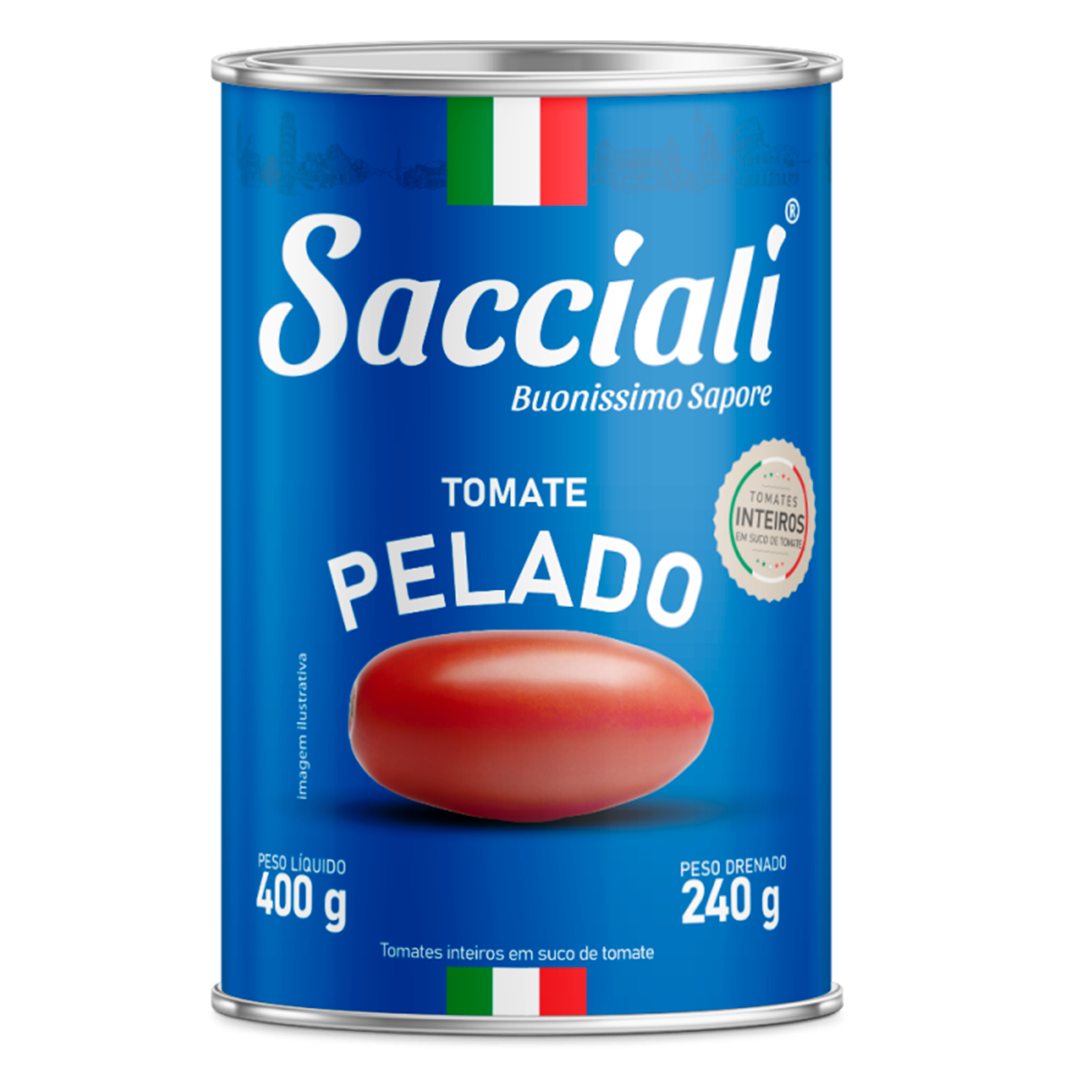 Tomate Pelado Sacciali Lata 400g
