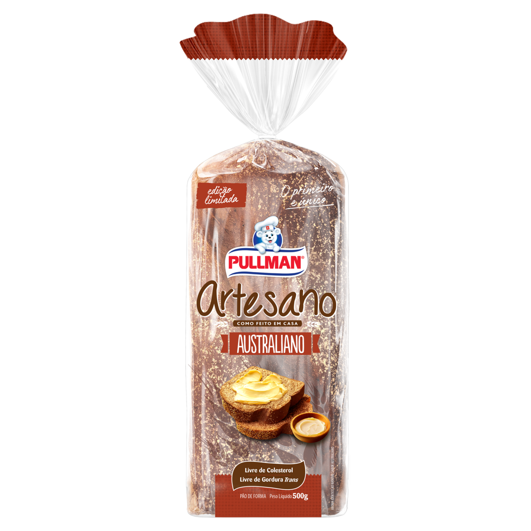 P&atilde;o de Forma Australiano Pullman Artesano Pacote 500g