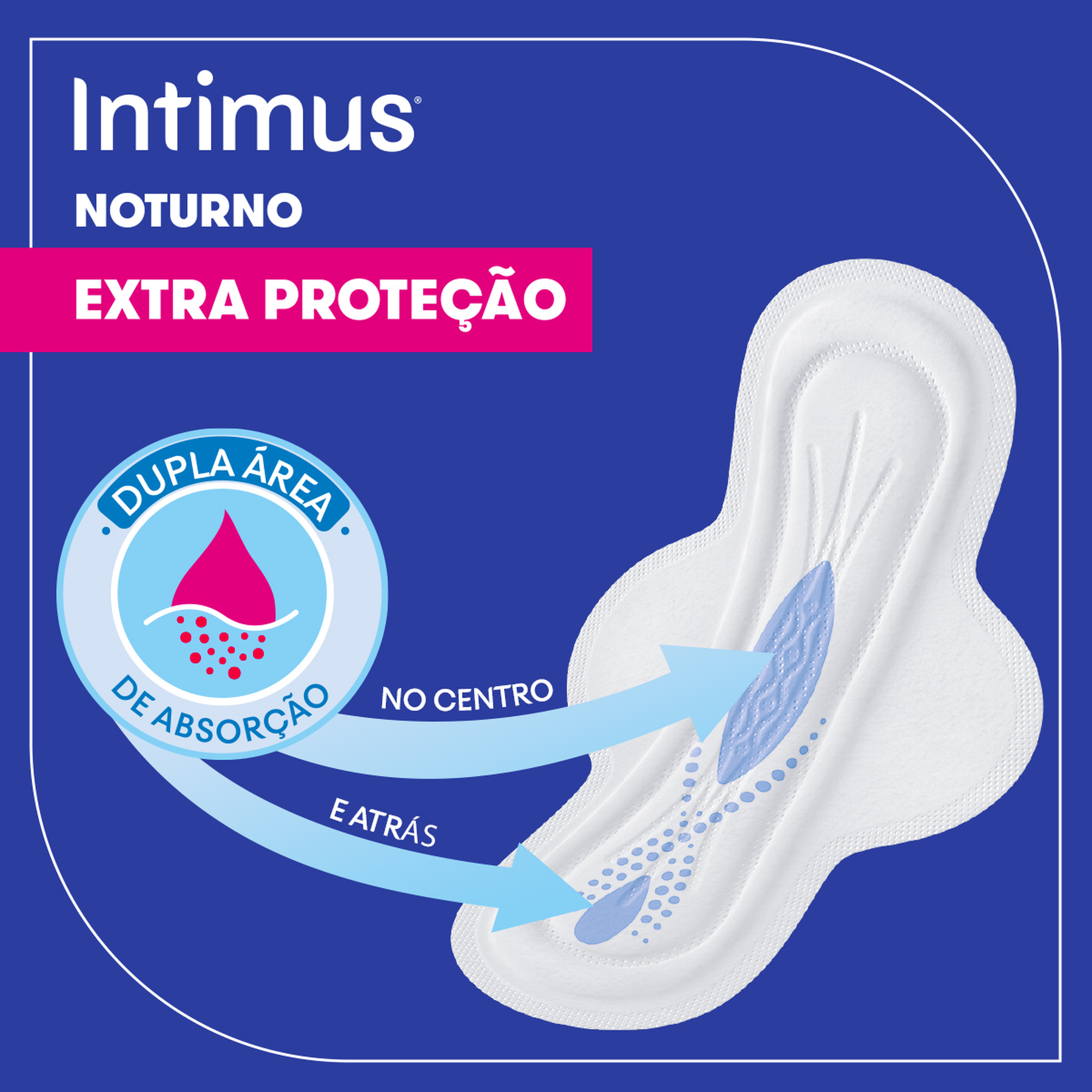 Absorvente com Abas Seca Noturno Intimus Pacote 30 Unidades Leve Mais Pague Menos