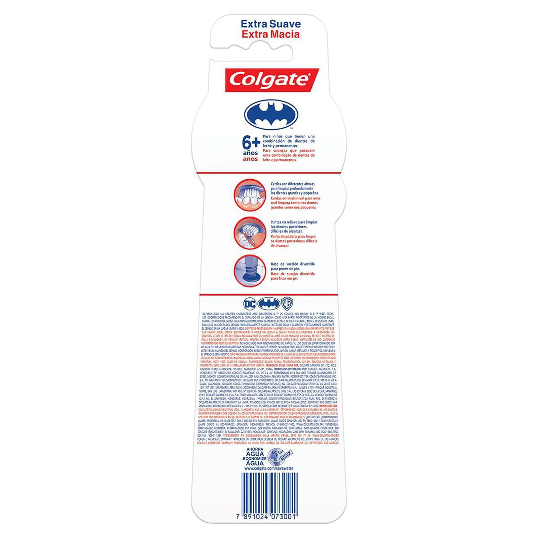 Escova Dental Infantil Extra Suave Justice League Colgate C/2 Unidades