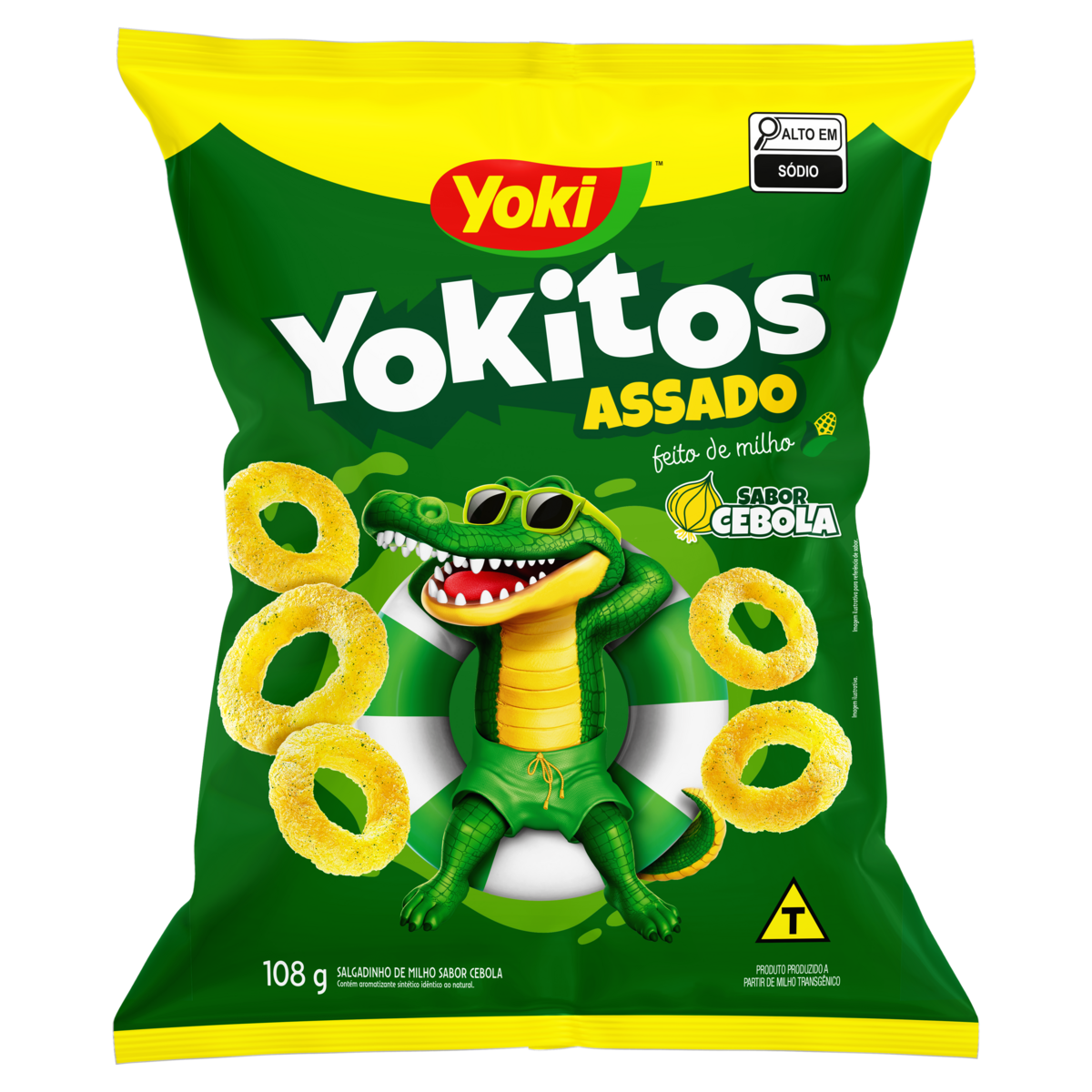 Salgadinho de Milho Anel Cebola Yokitos Yoki Pacote 108g