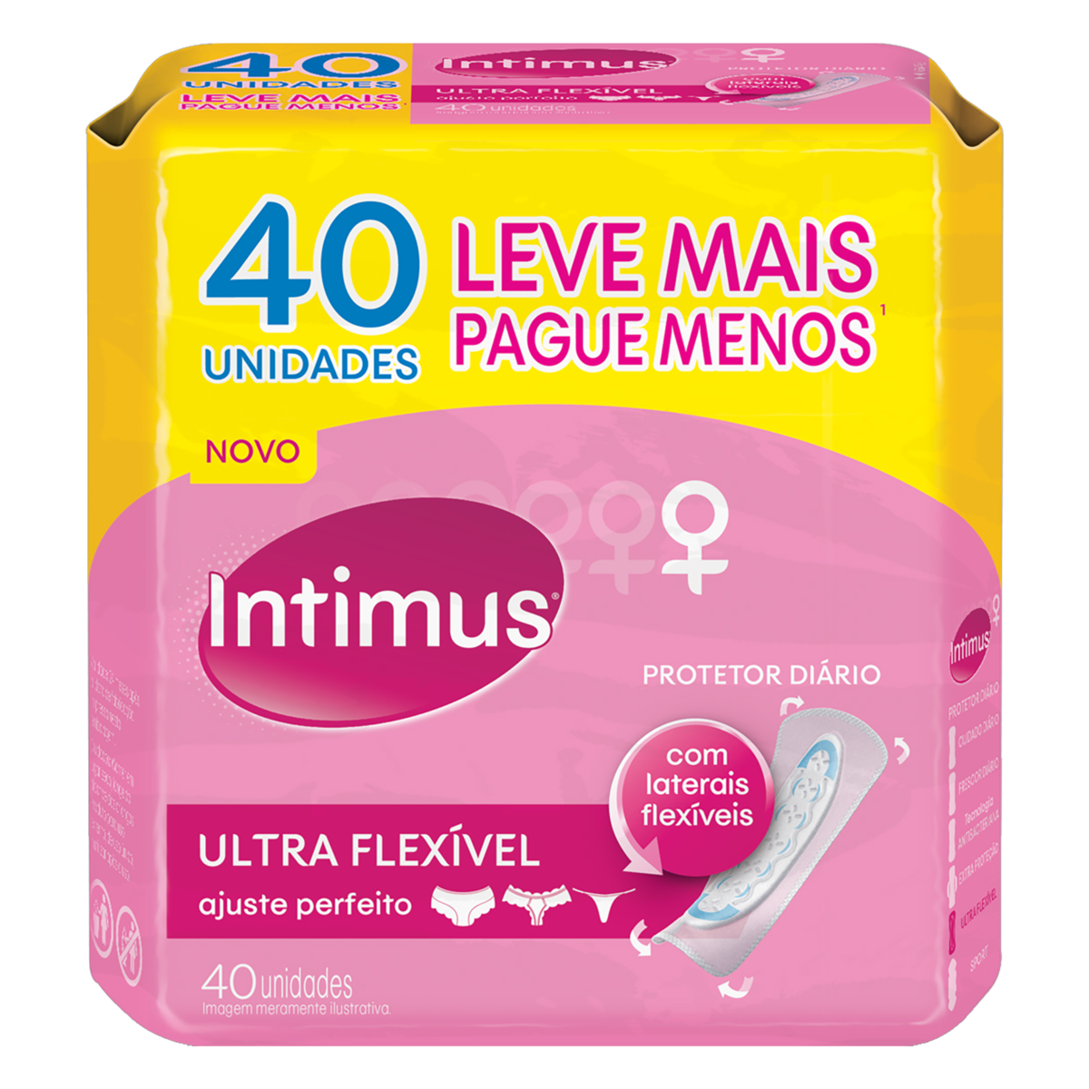 Protetor Di&aacute;rio sem Abas Intimus Ultra Flex&iacute;vel Pacote 40 Unidades Leve Mais Pague Menos&nbsp;