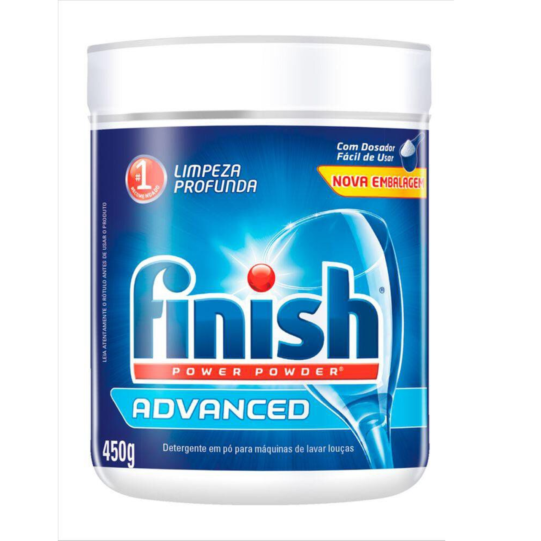 Detergente em P&oacute; para M&aacute;quina de Lavar Lou&ccedil;as Finish Power Powder Advanced Pote 450g&nbsp;